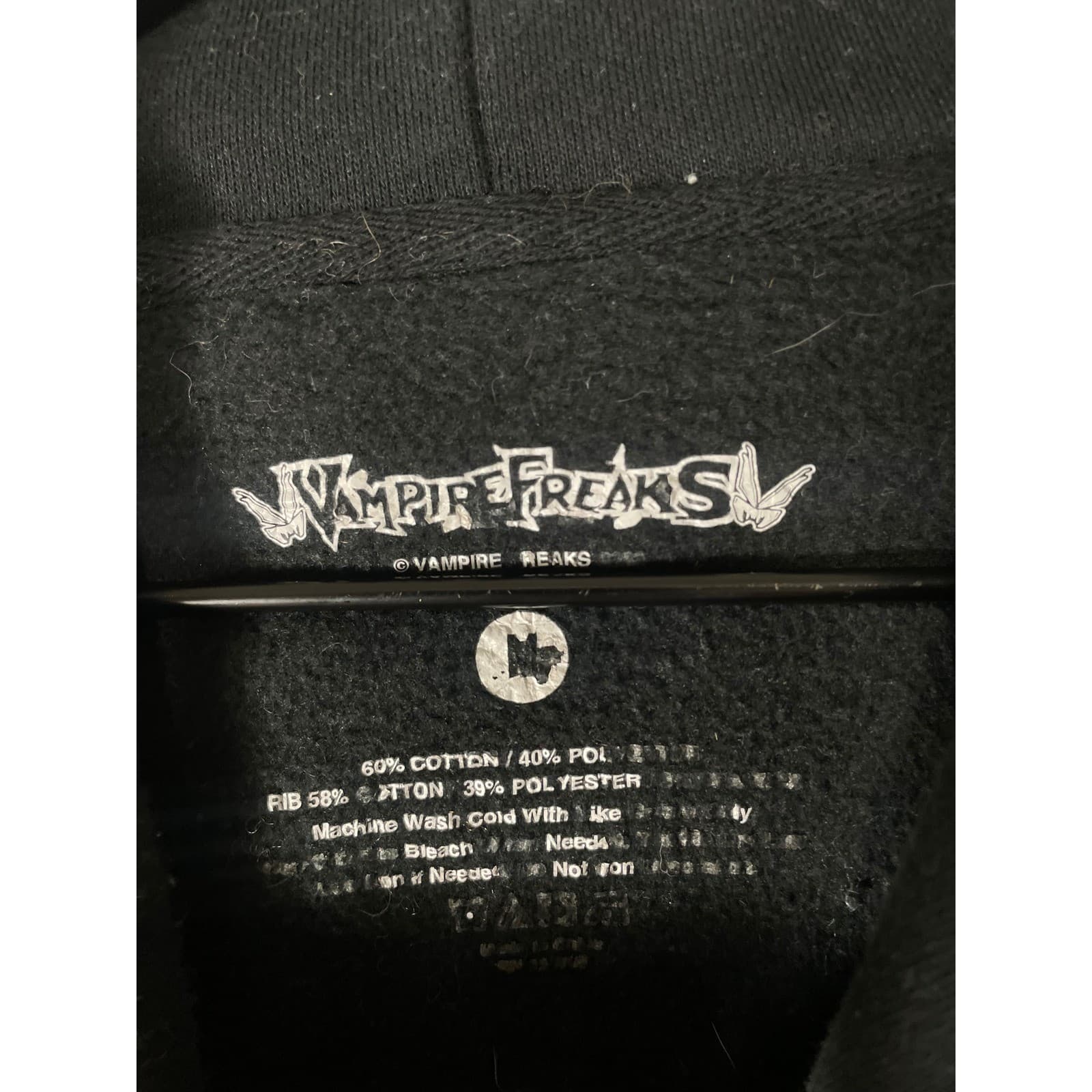 VampireFreaks Graveyard Hoodie Mens M Black Goth Cemetery Graphic Pullover Emo - Thumbnail 4