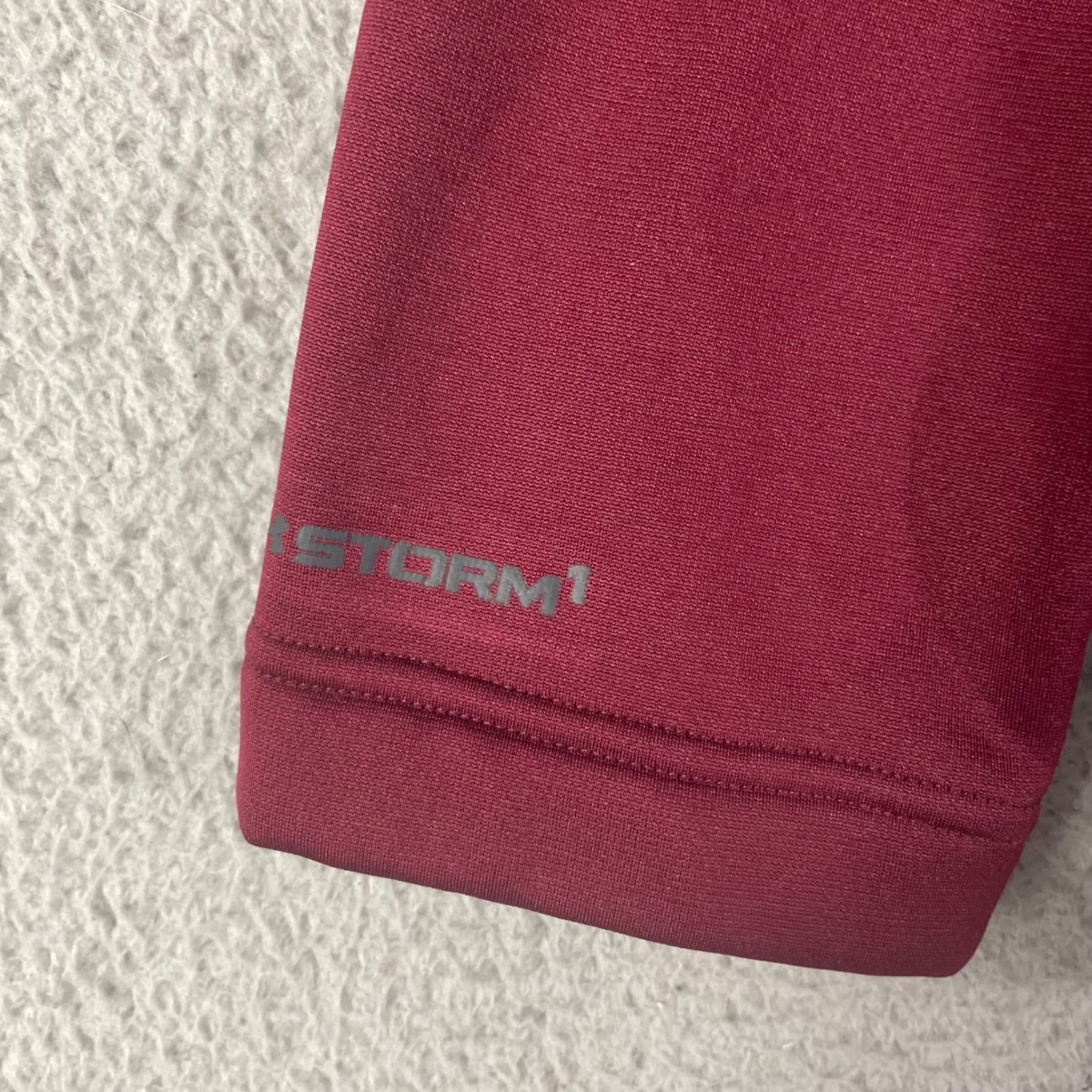 Under Armour Storm ColdGear Infrared Hoodie Mens Large Burgundy 1/4 Zip Loose - Thumbnail 9