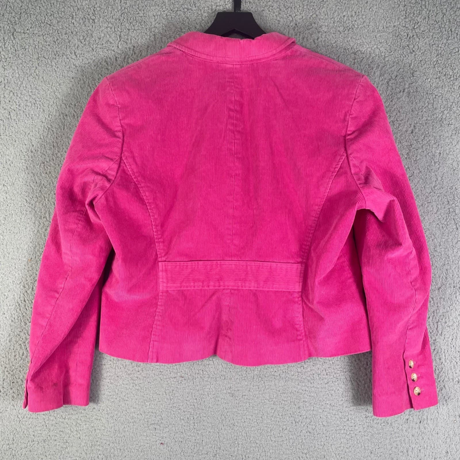 Vintage Doncaster Pink Corduroy Blazer Jacket M Gold Button Cropped - Thumbnail 7
