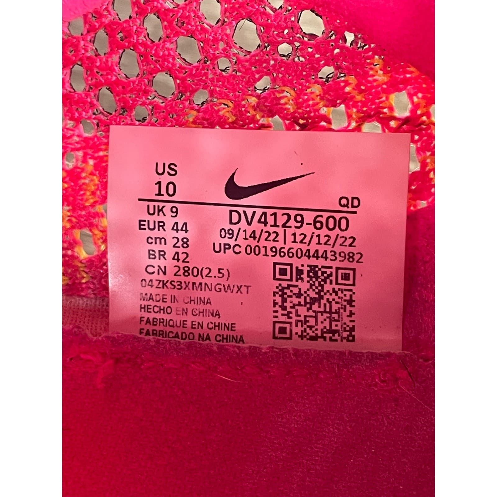 Nike ZoomX Vaporfly Next% 3 Mens 10 Hyper Pink Laser Orange DV4129-600 - Thumbnail 3