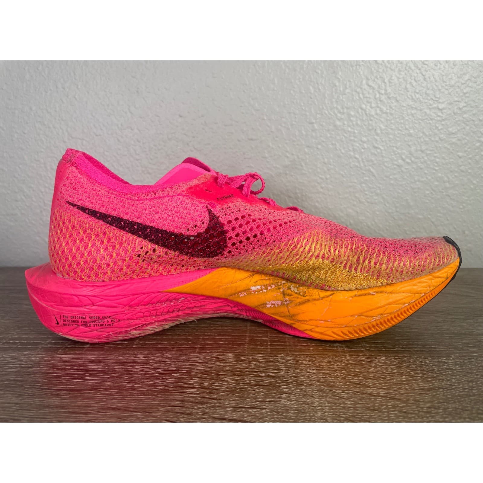 Nike ZoomX Vaporfly Next% 3 Mens 10 Hyper Pink Laser Orange DV4129-600 - Thumbnail 6
