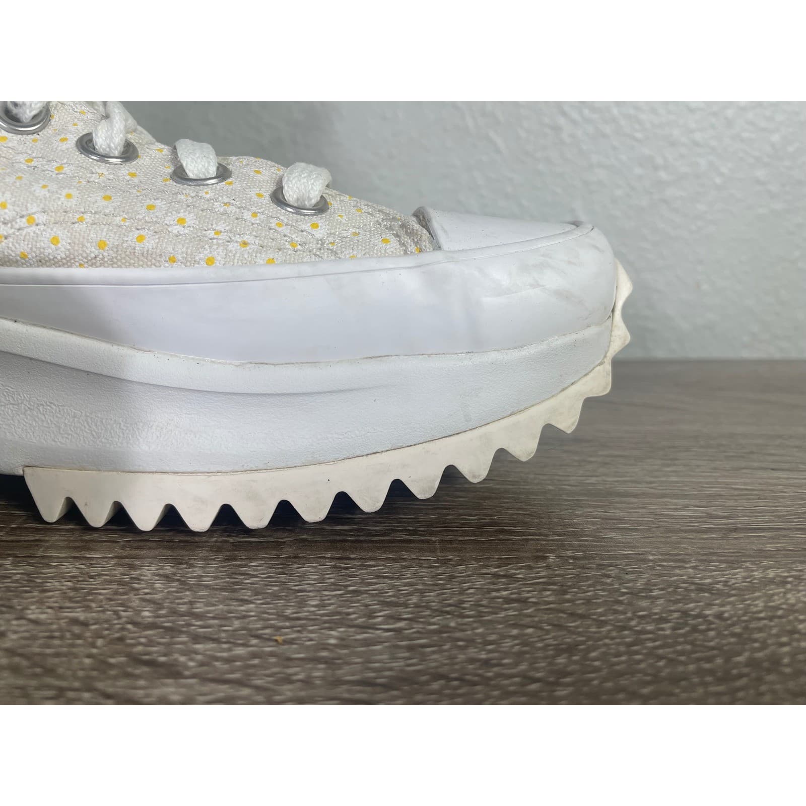Converse Run Star Hike Hi Daisy White Yellow Womens 8.5 Mens 7 Sneakers A03340C - Thumbnail 12
