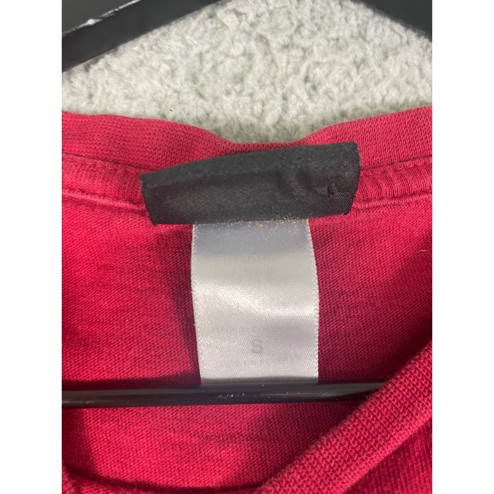 Champion Huntingdon College Red Cropped T Shirt Small S Raw Hem Graphic - Thumbnail 4