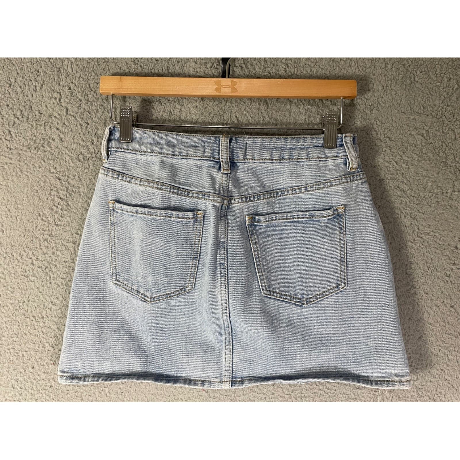 PacSun Denim Mini Skirt Womens 26 Light Wash High Rise Casual Y2K Summer - Thumbnail 7