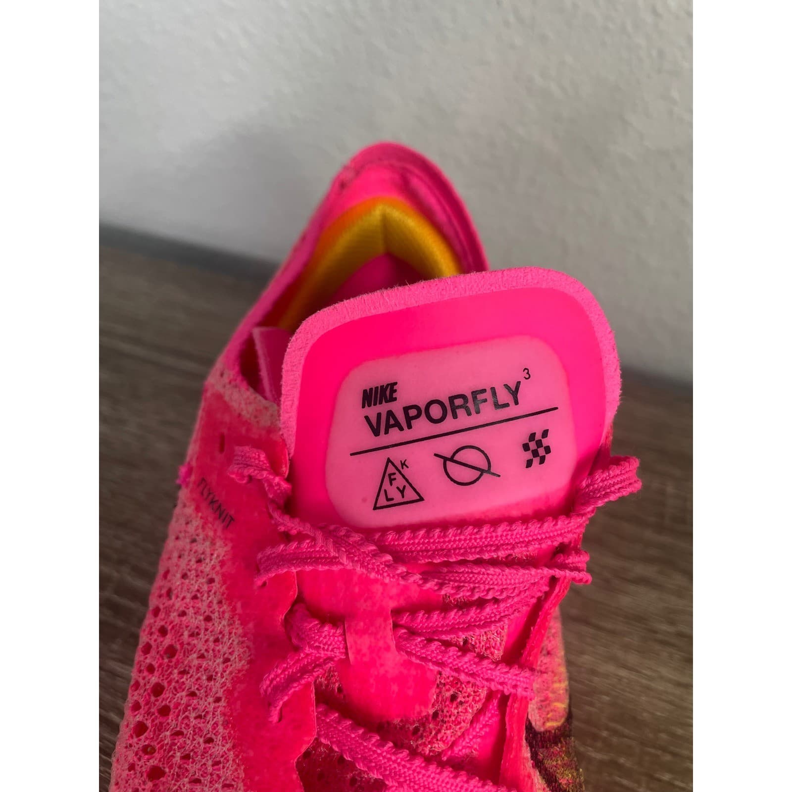 Nike ZoomX Vaporfly Next% 3 Mens 10 Hyper Pink Laser Orange DV4129-600 - Thumbnail 4