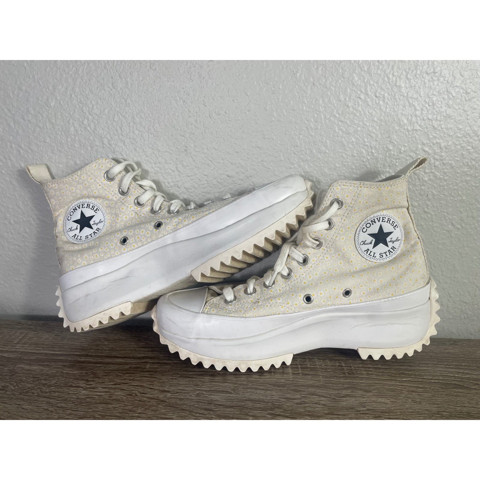 Converse Run Star Hike Hi Daisy White Yellow Womens 8.5 Mens 7 Sneakers A03340C - Thumbnail 14