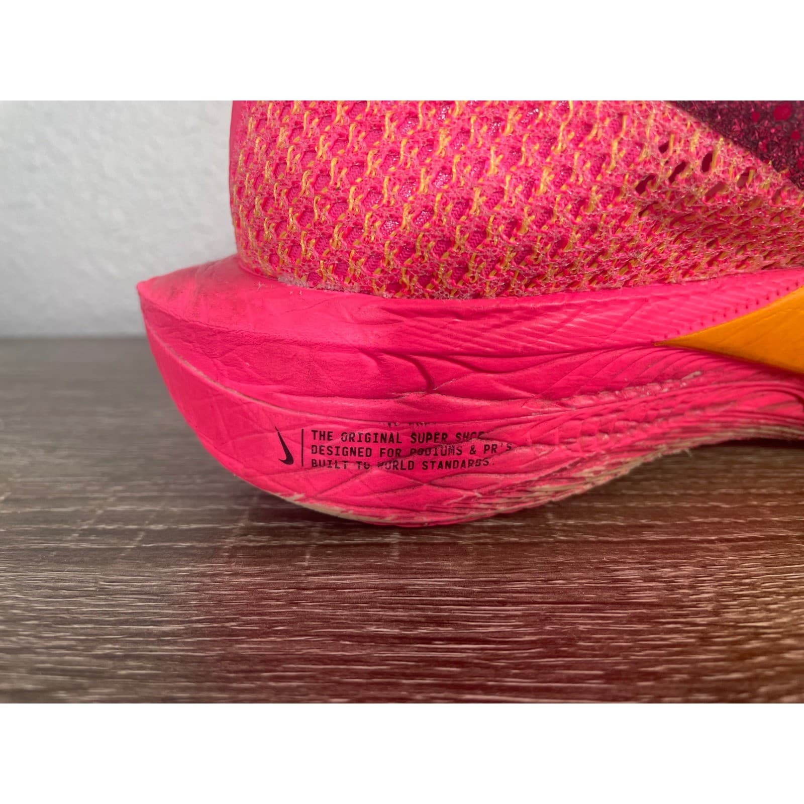 Nike ZoomX Vaporfly Next% 3 Mens 10 Hyper Pink Laser Orange DV4129-600 - Thumbnail 7