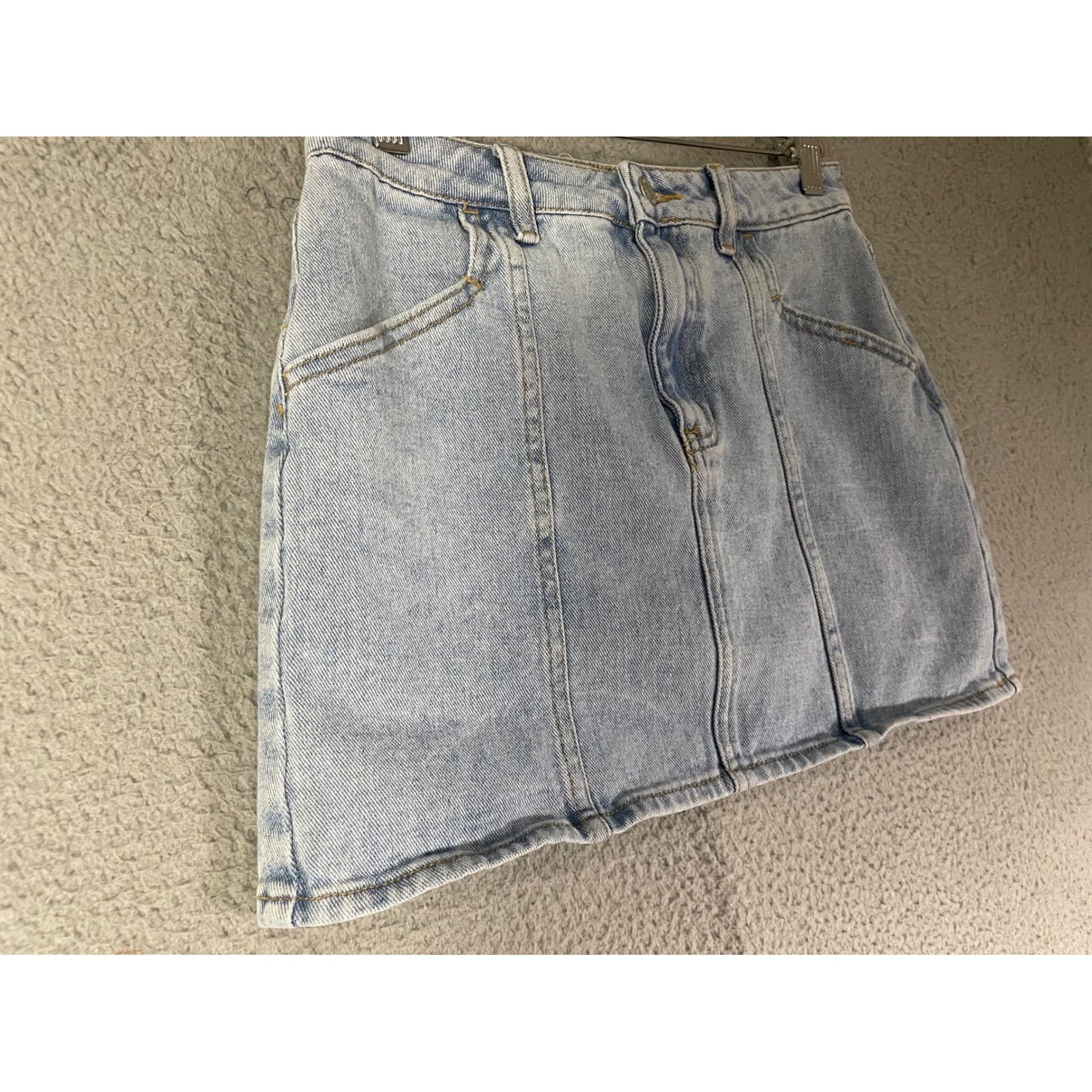 PacSun Denim Mini Skirt Womens 26 Light Wash High Rise Casual Y2K Summer - Thumbnail 10