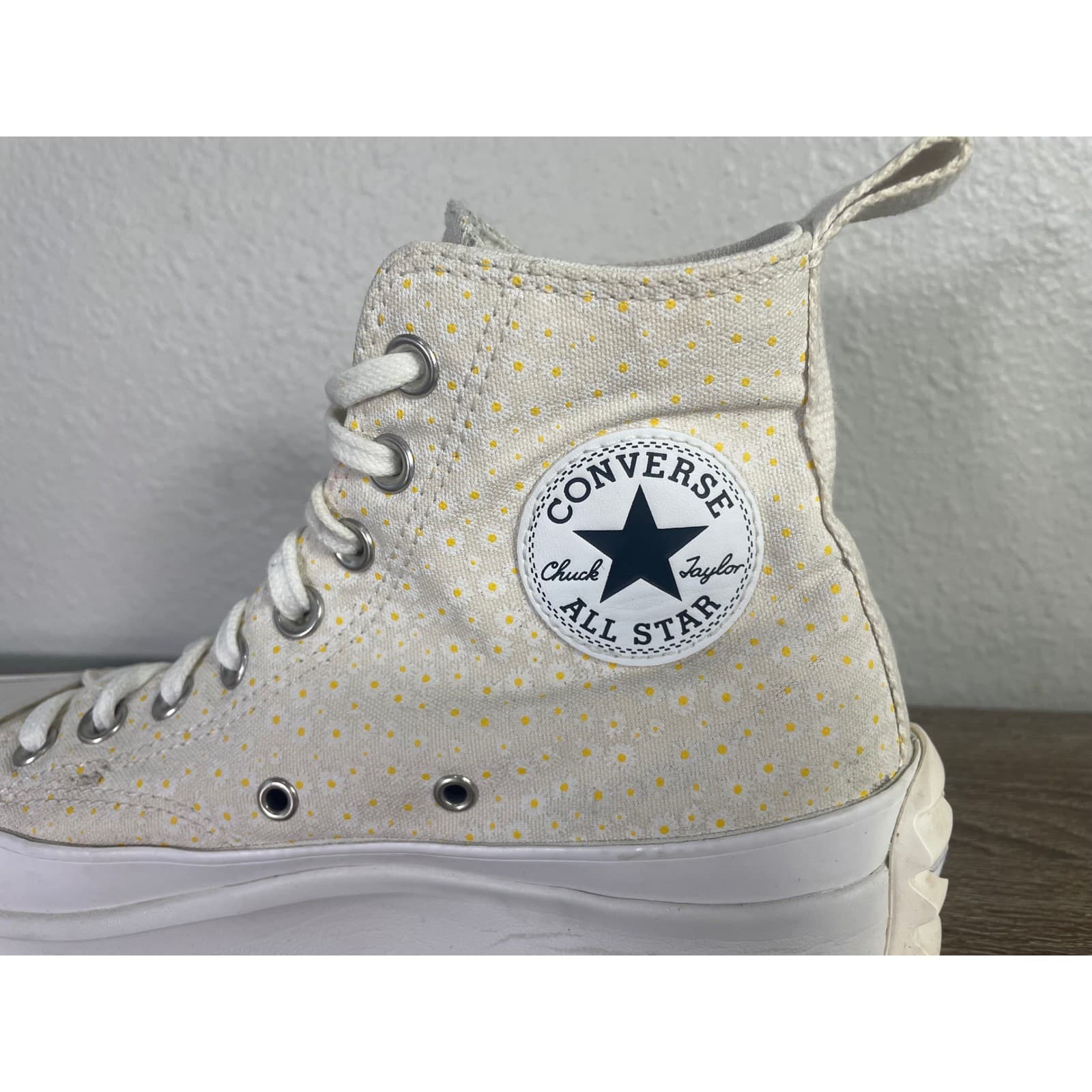 Converse Run Star Hike Hi Daisy White Yellow Womens 8.5 Mens 7 Sneakers A03340C - Thumbnail 7