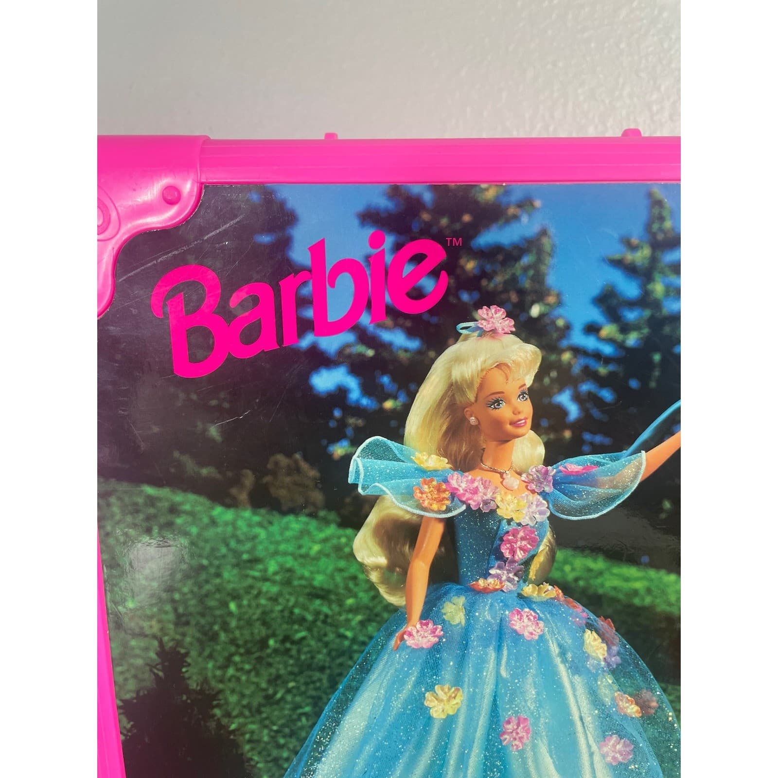 Vintage 1995 Mattel Barbie Songbird Vinyl Doll Case Storage Trunk Pink Tara Toy - Thumbnail 6
