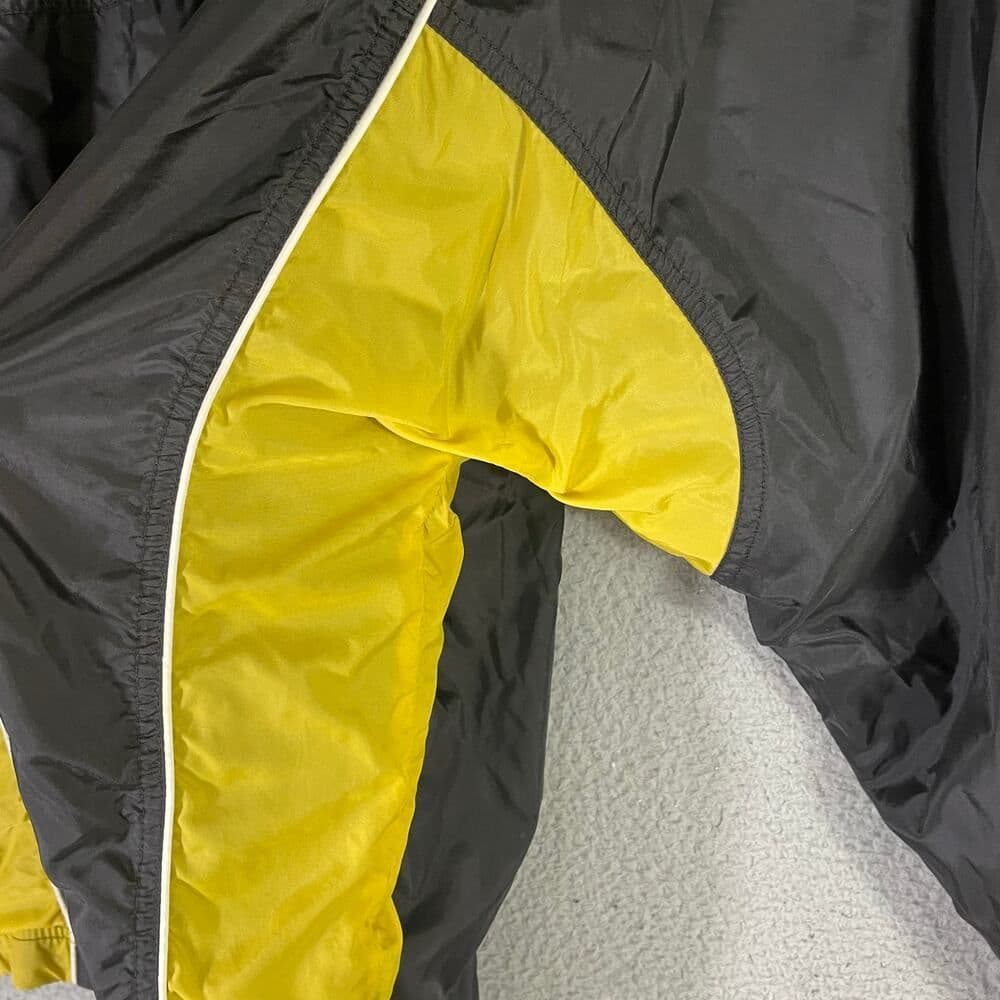 Vintage Reebok Black Yellow Full Zip Windbreaker Jacket L Nylon Sportswear Retro - Thumbnail 6