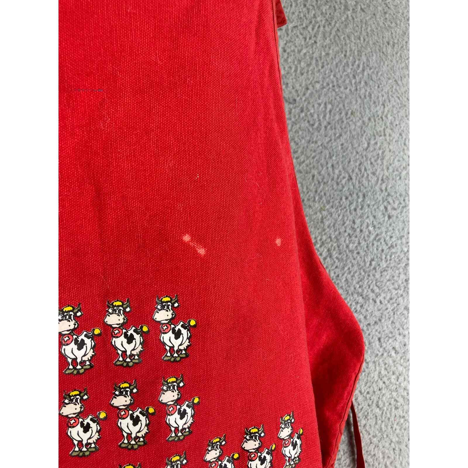 Swiss Apron Kitchen Vintage Hostess Red Sink Lace Geneve Cotfer Cook Cooking - Thumbnail 6