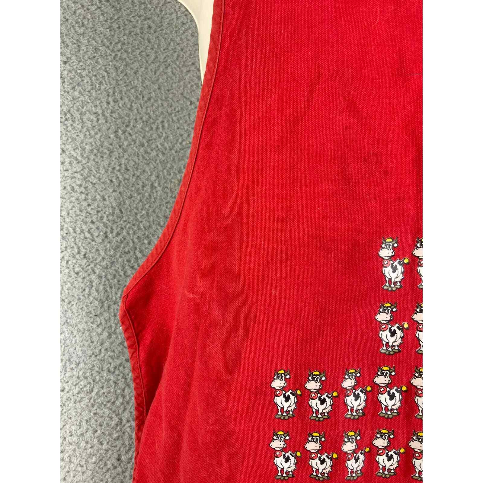 Swiss Apron Kitchen Vintage Hostess Red Sink Lace Geneve Cotfer Cook Cooking - Thumbnail 7