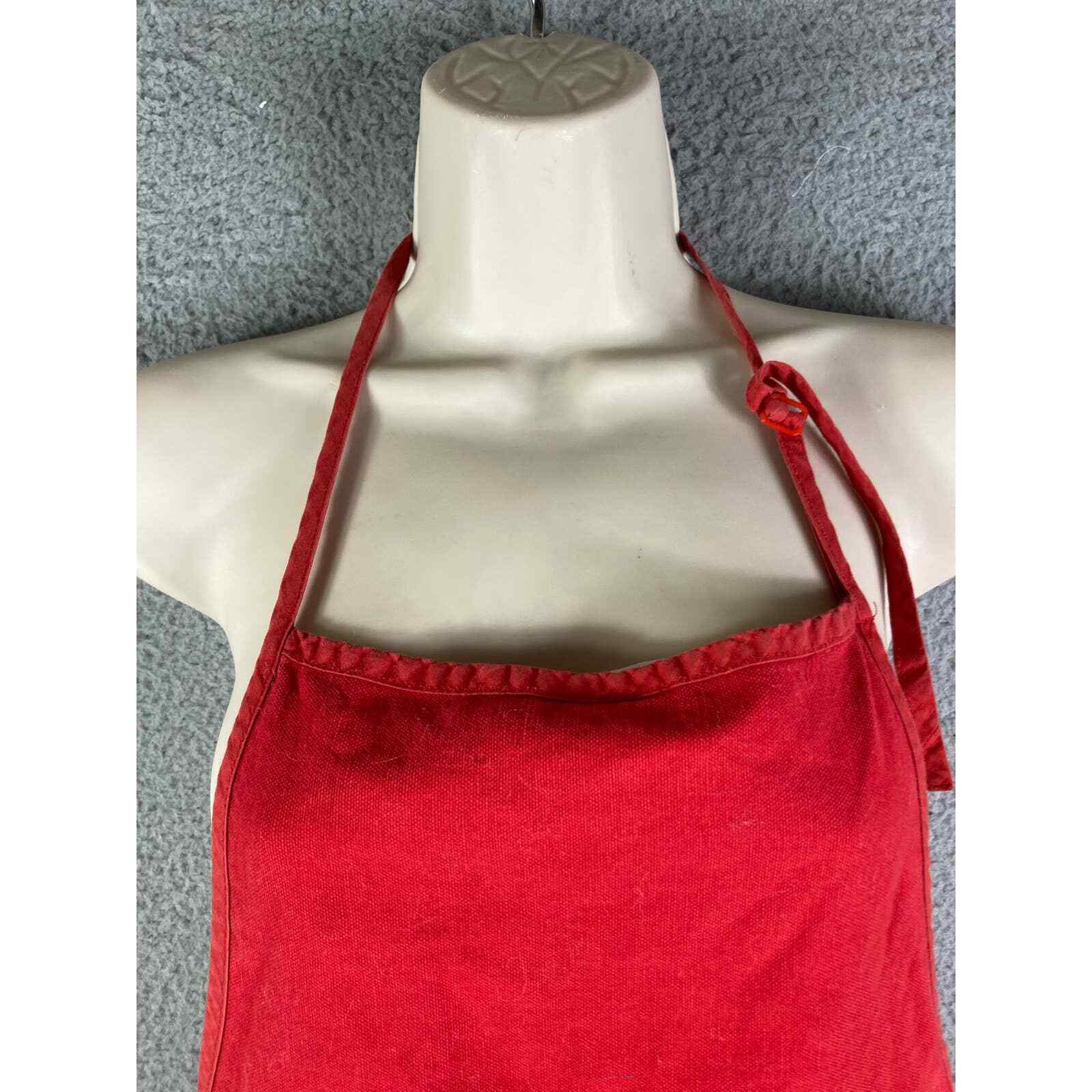 Swiss Apron Kitchen Vintage Hostess Red Sink Lace Geneve Cotfer Cook Cooking - Thumbnail 12