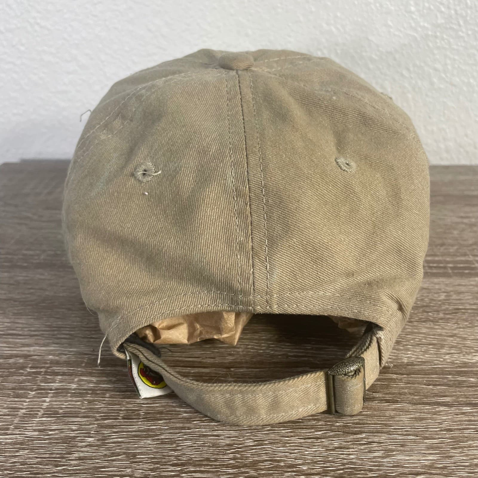 Buc-ees Beaver Logo Khaki Tan Adjustable Dad Hat Mens Baseball Cap Cotton Twill - Thumbnail 5