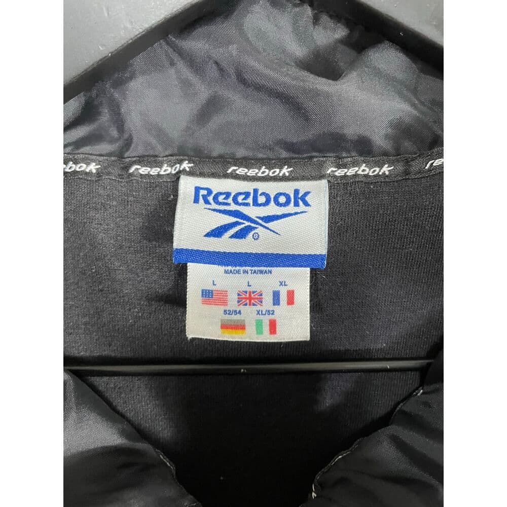 Vintage Reebok Black Yellow Full Zip Windbreaker Jacket L Nylon Sportswear Retro - Thumbnail 2