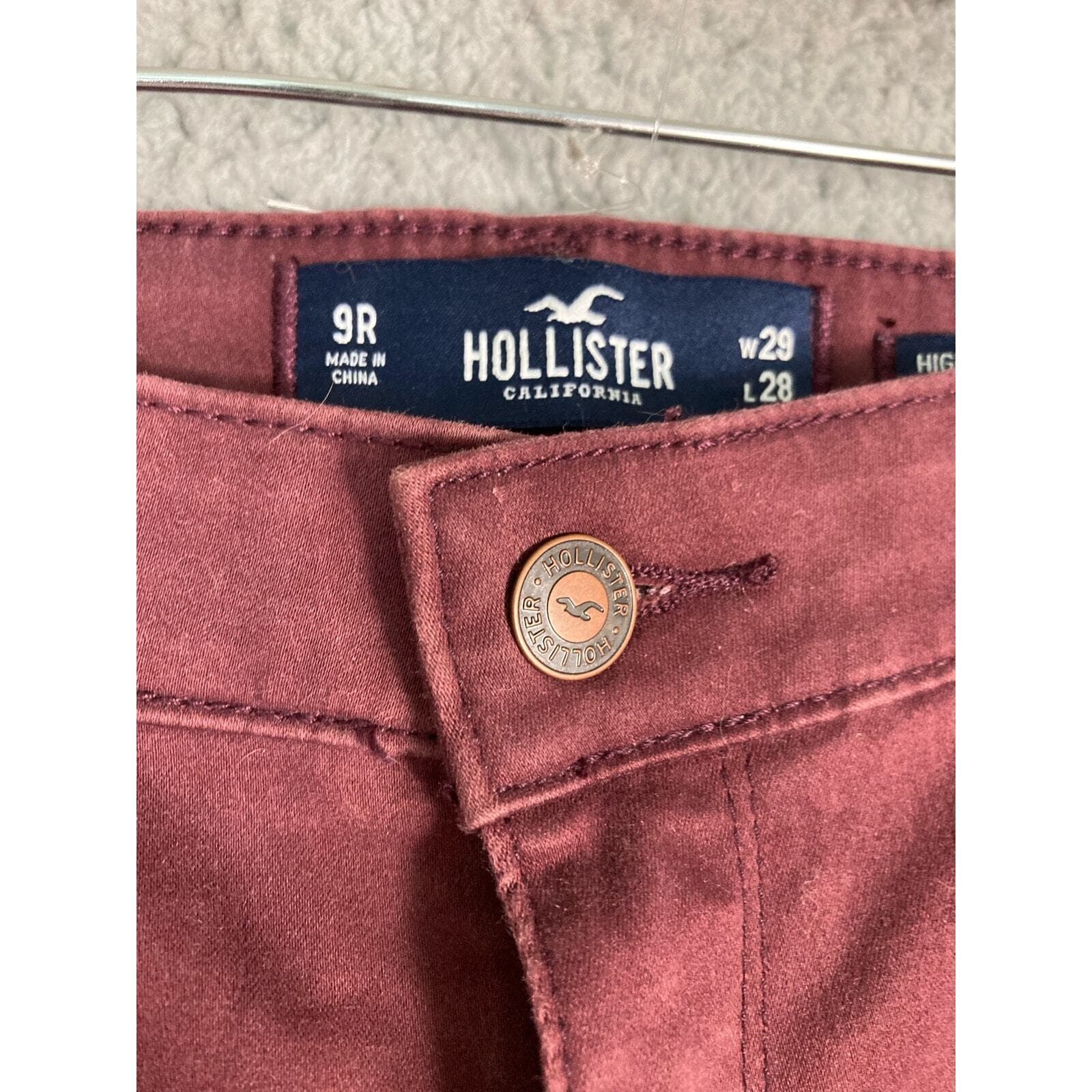 Hollister Women's High-Rise Jegging Jeans Size 9 Multicolor Dark Maroon Wash - Thumbnail 4