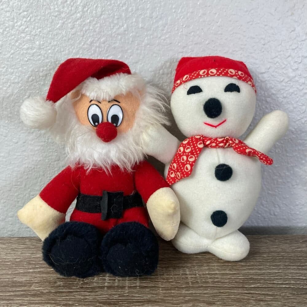 Vintage Nadel & Sons Santa Claus & Snowman Plush Dolls Stuffed Christmas Decor - Thumbnail 2