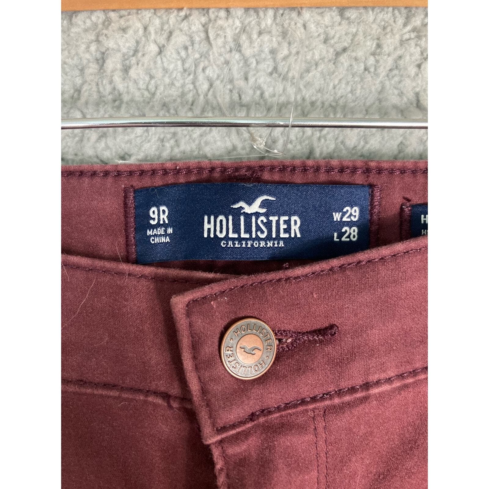 Hollister Women's High-Rise Jegging Jeans Size 9 Multicolor Dark Maroon Wash - Thumbnail 2