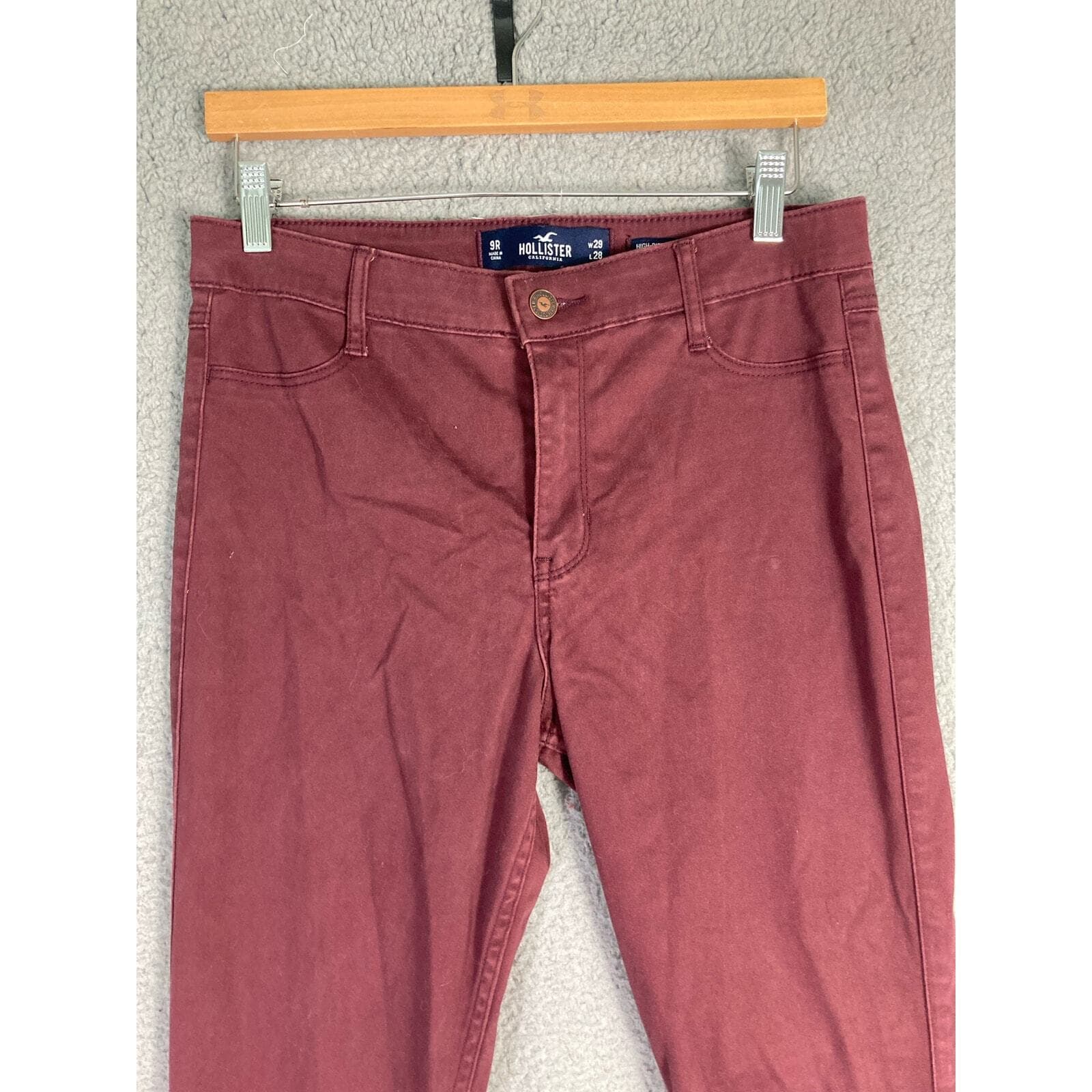 Hollister Women's High-Rise Jegging Jeans Size 9 Multicolor Dark Maroon Wash - Thumbnail 6