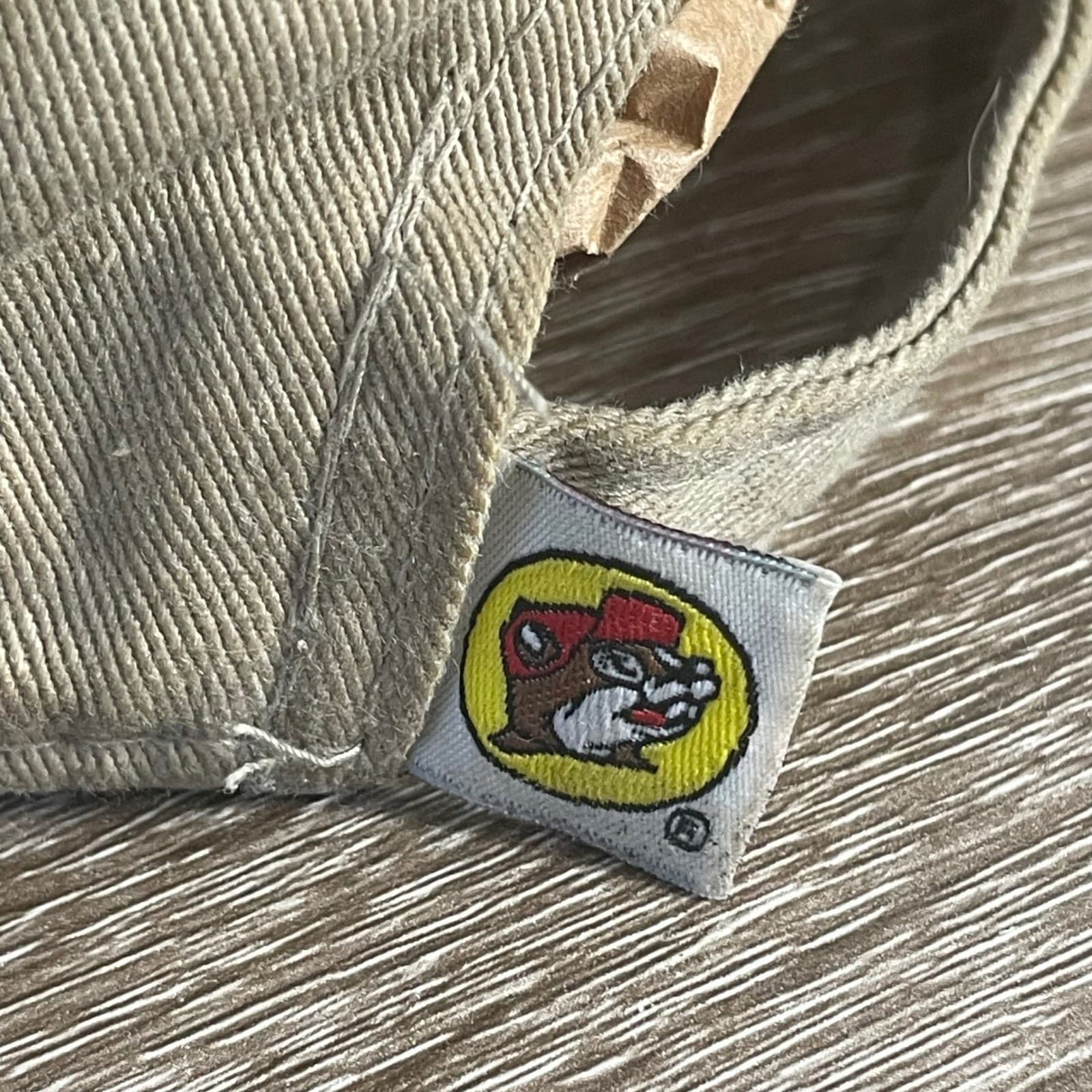Buc-ees Beaver Logo Khaki Tan Adjustable Dad Hat Mens Baseball Cap Cotton Twill - Thumbnail 6