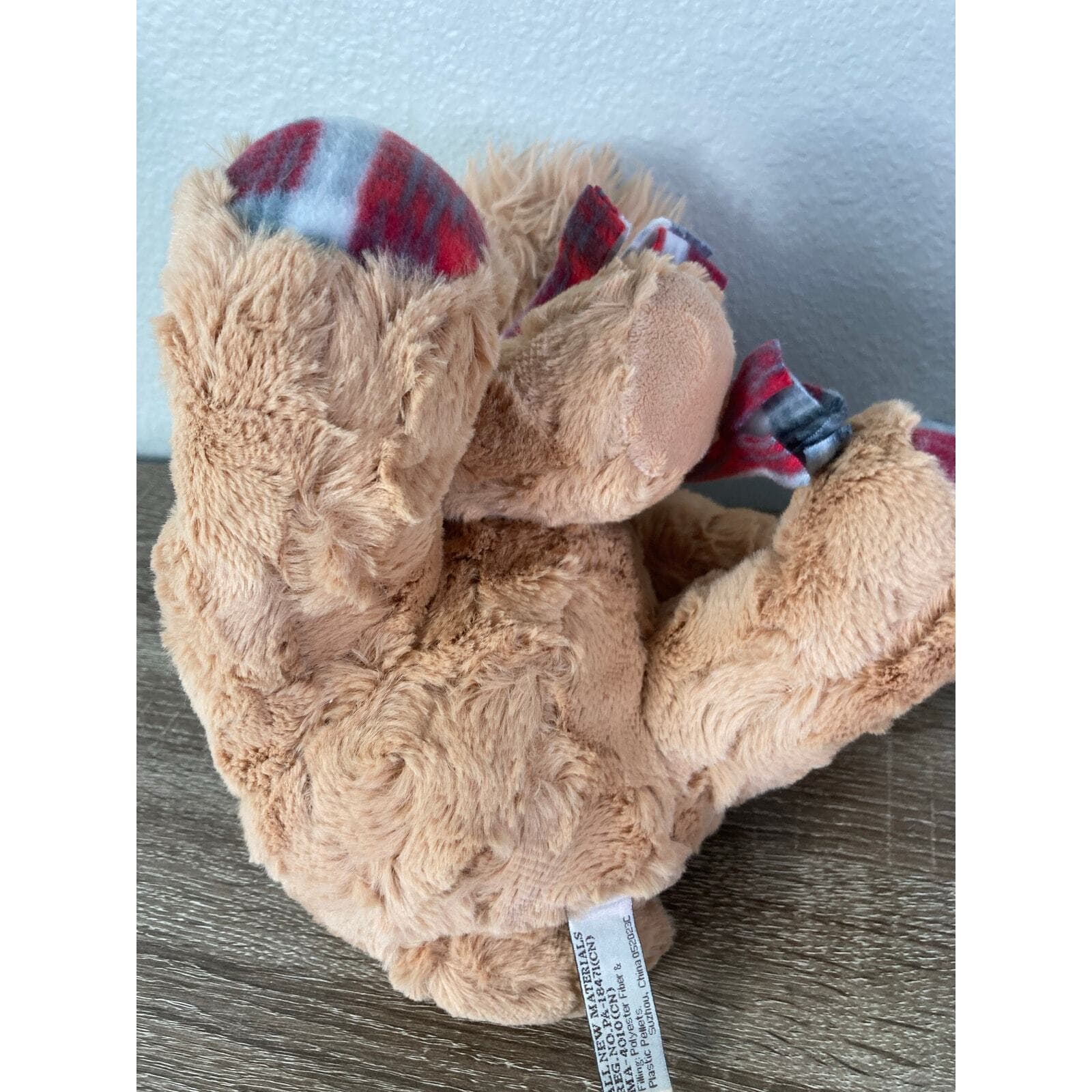 Gentle Treasures Dog Plush Winter Medium Brown with Plaid Hat & Scarf - Thumbnail 11