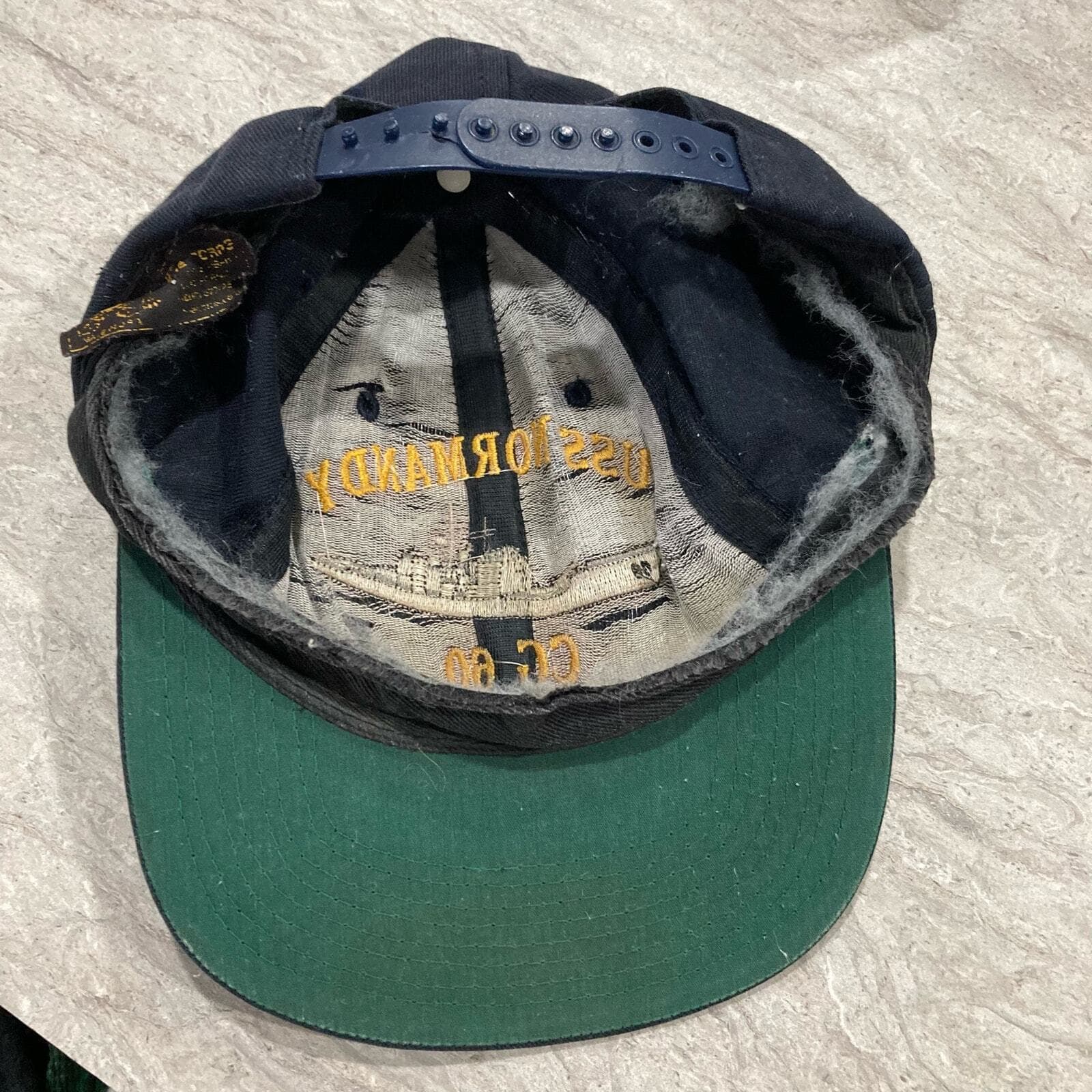Vintage US Military USS Normandy CG-60 Embroidered Snapback Ball Cap Hat Blue - Thumbnail 2