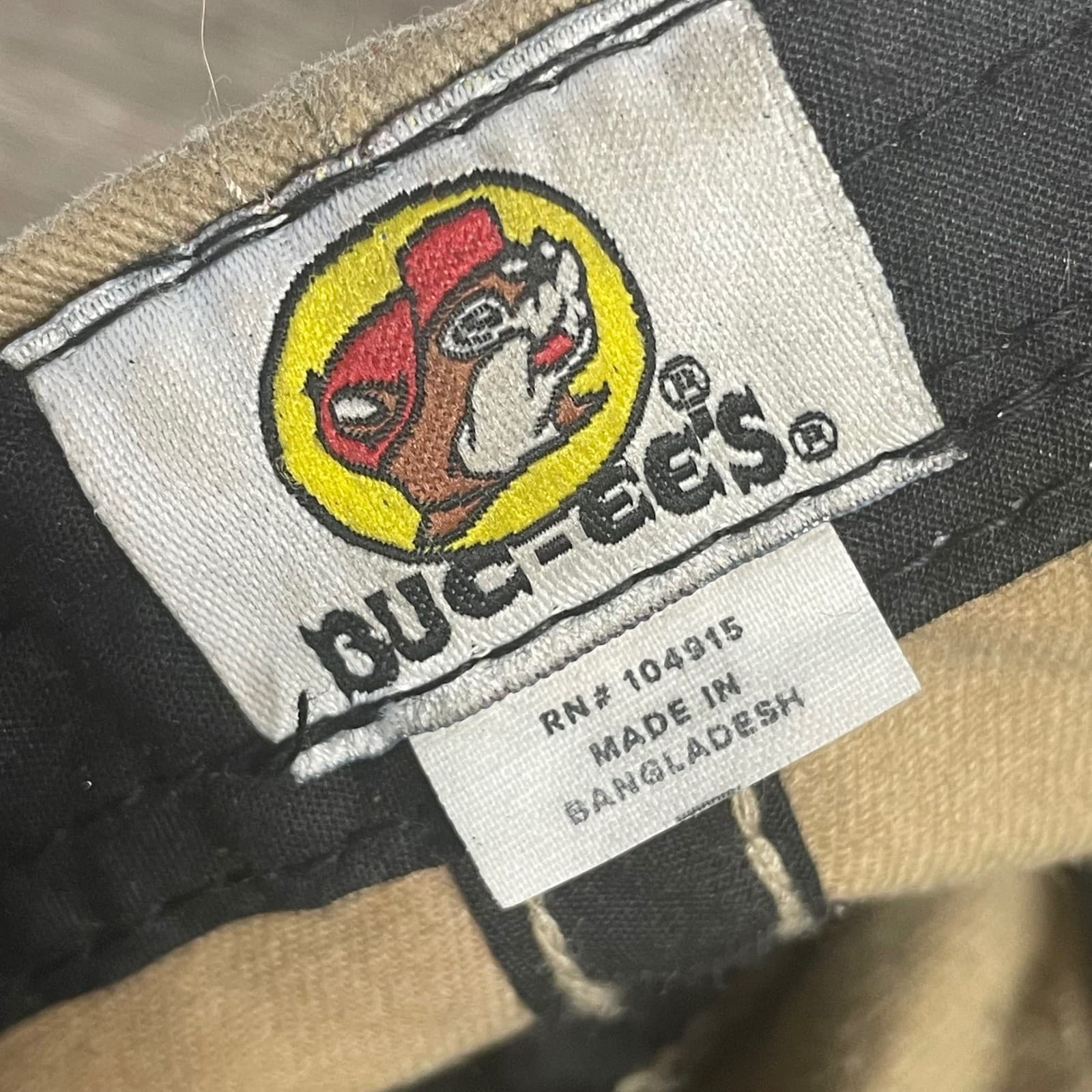 Buc-ees Beaver Logo Khaki Tan Adjustable Dad Hat Mens Baseball Cap Cotton Twill - Thumbnail 2