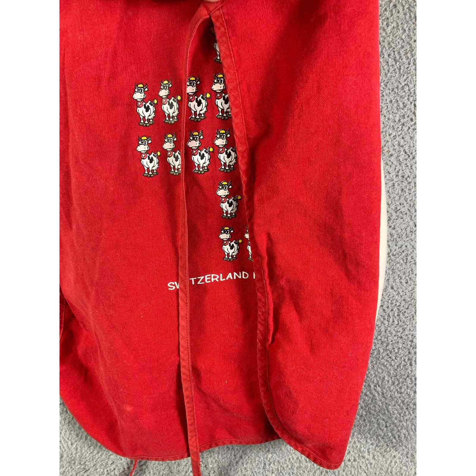 Swiss Apron Kitchen Vintage Hostess Red Sink Lace Geneve Cotfer Cook Cooking - Thumbnail 10