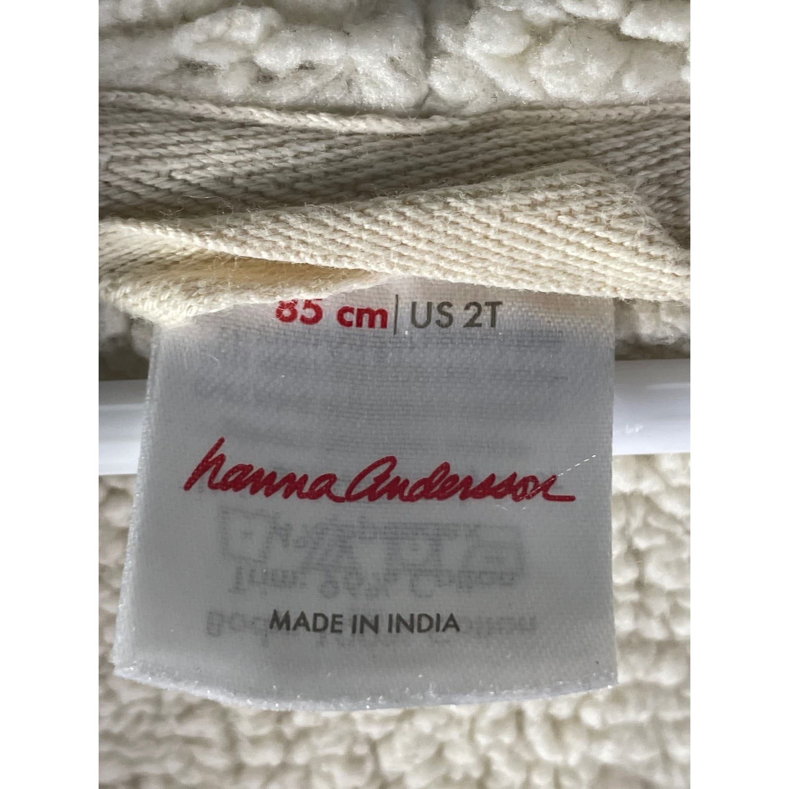 Hanna Andersson Dinosaur Hoodie Kids 2T Sherpa Lined Zip Jacket Cream Blue Red - Thumbnail 4