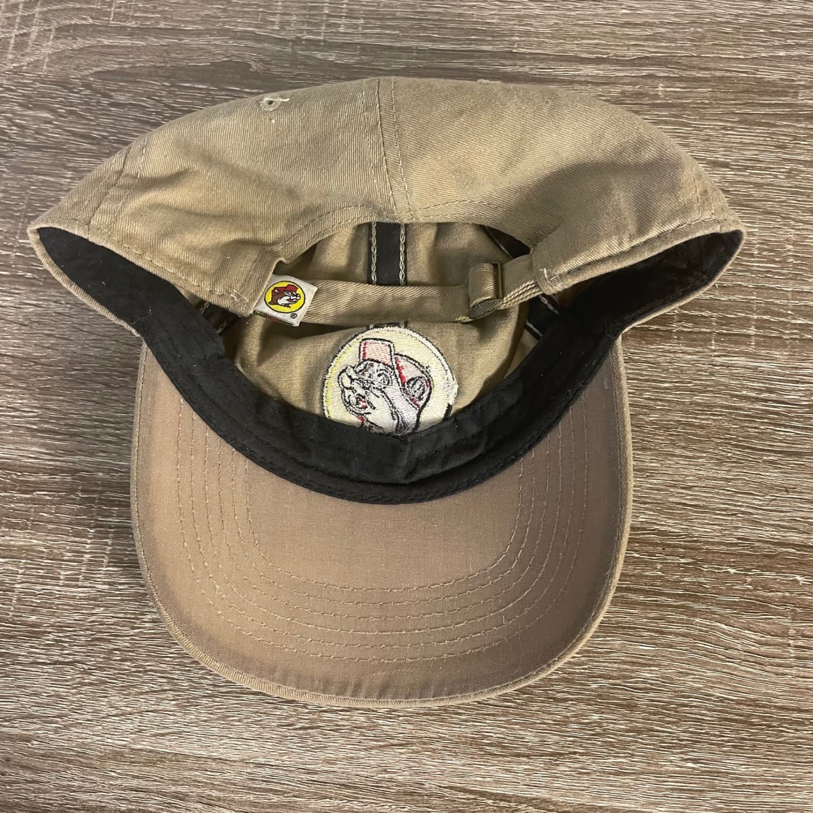 Buc-ees Beaver Logo Khaki Tan Adjustable Dad Hat Mens Baseball Cap Cotton Twill - Thumbnail 7