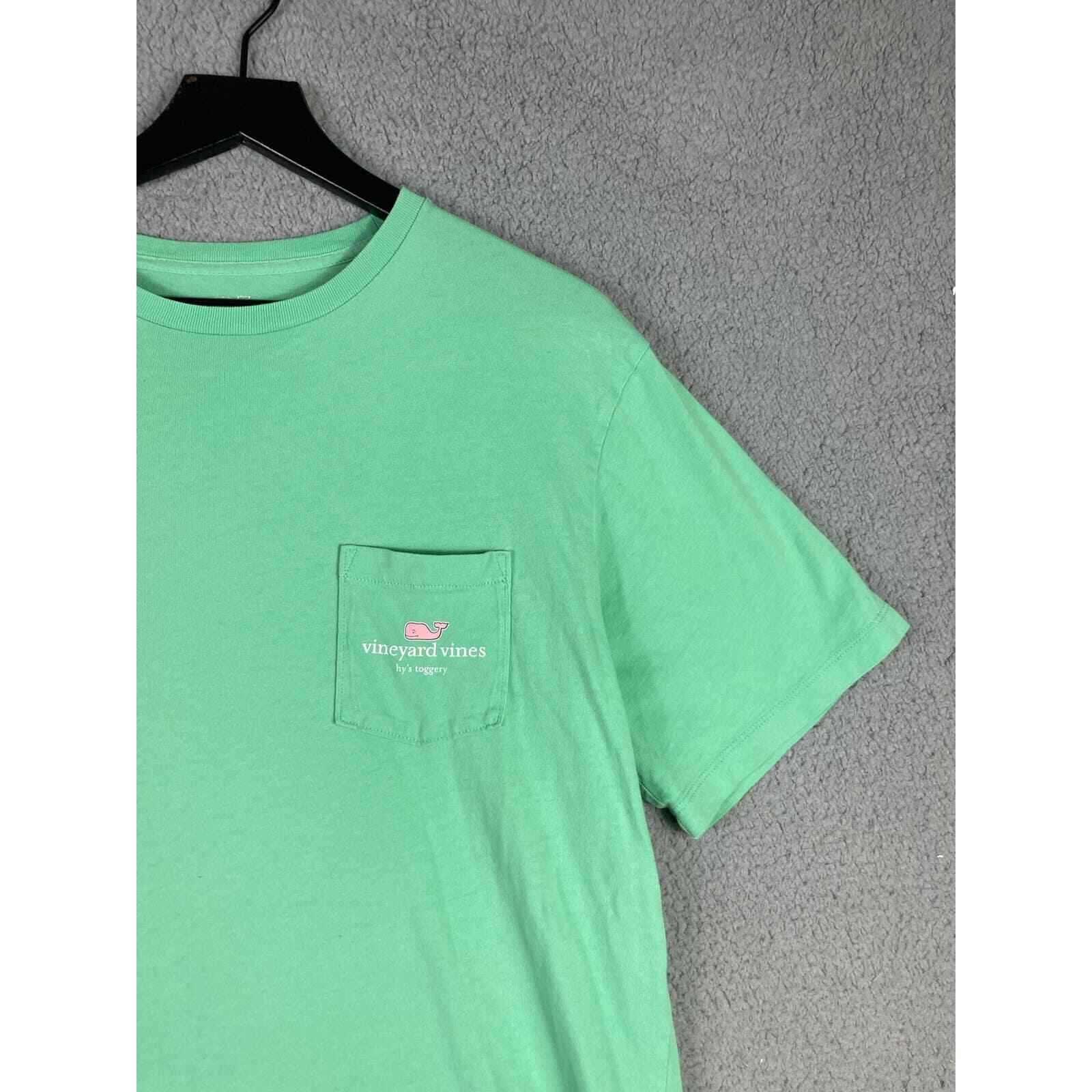Vineyard Vines T Shirt Mens M Green Whale Logo Hy’s Toggery Pocket Tee - Thumbnail 7