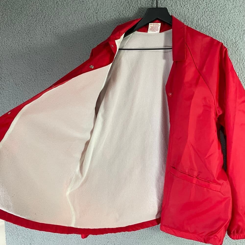 Vintage Cardinal Activewear Lakeland Junction Red Windbreaker Jacket USA Size L - Thumbnail 9