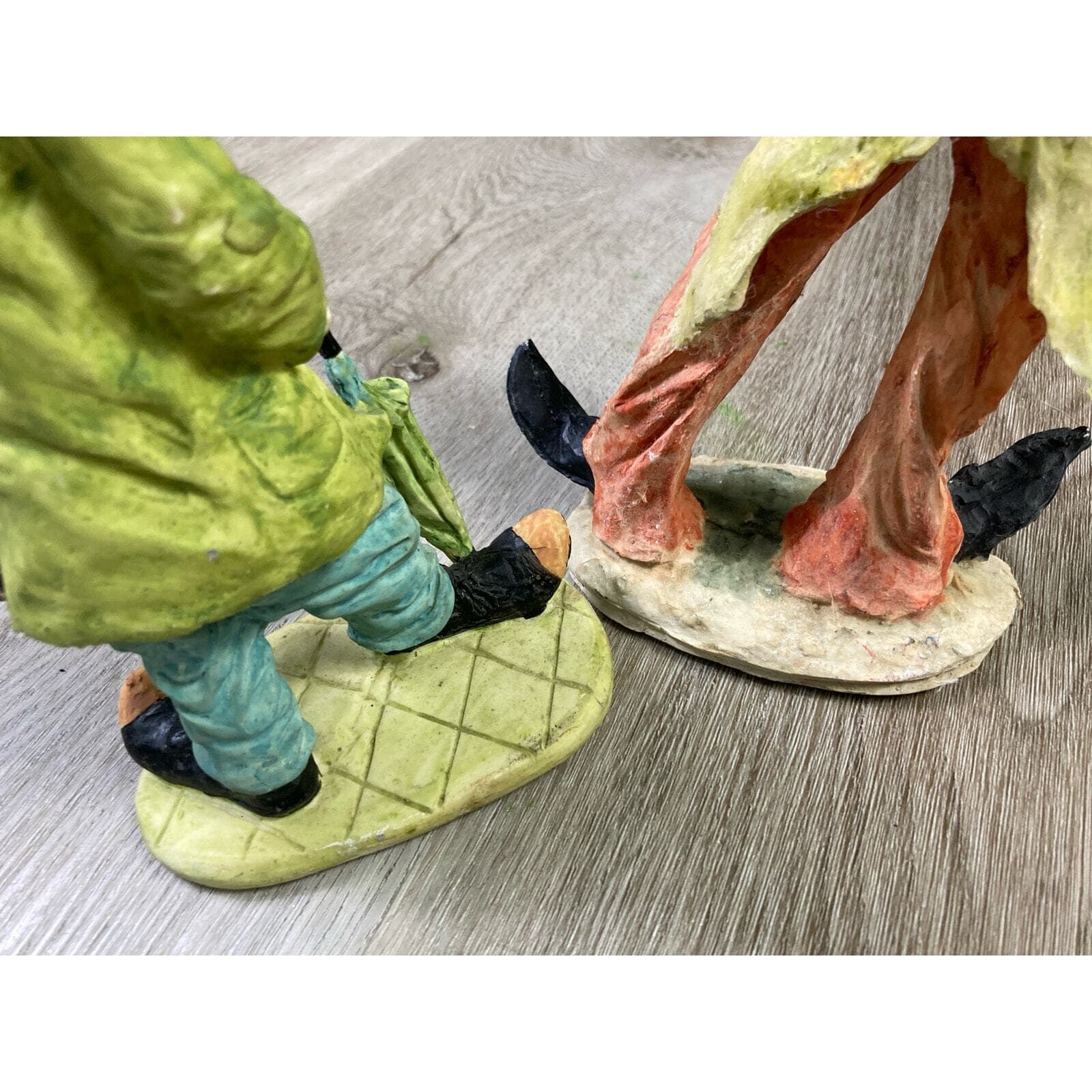 Vintage Herme Hobo Clown Figurines Pair 10.75" Playing Horn & Banker Figure - Thumbnail 11