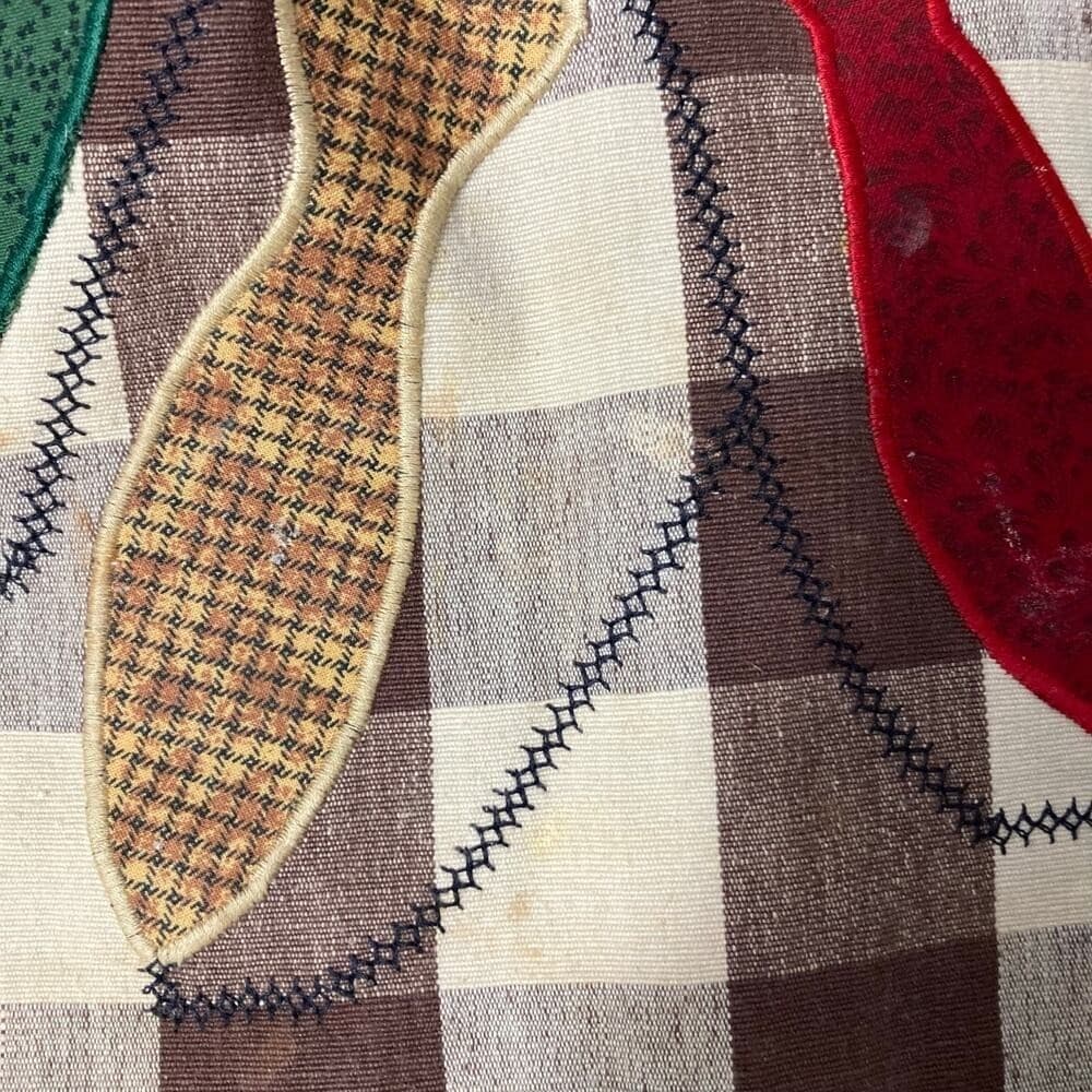 Vintage Handmade Fishing Tackle Apron Brown Gingham Check Retro Pocket Grilling - Thumbnail 5