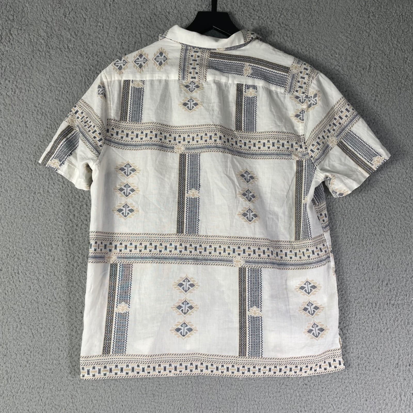 Express Mens Shirt Small Button Up Short Sleeve Pattern Casual - Thumbnail 9