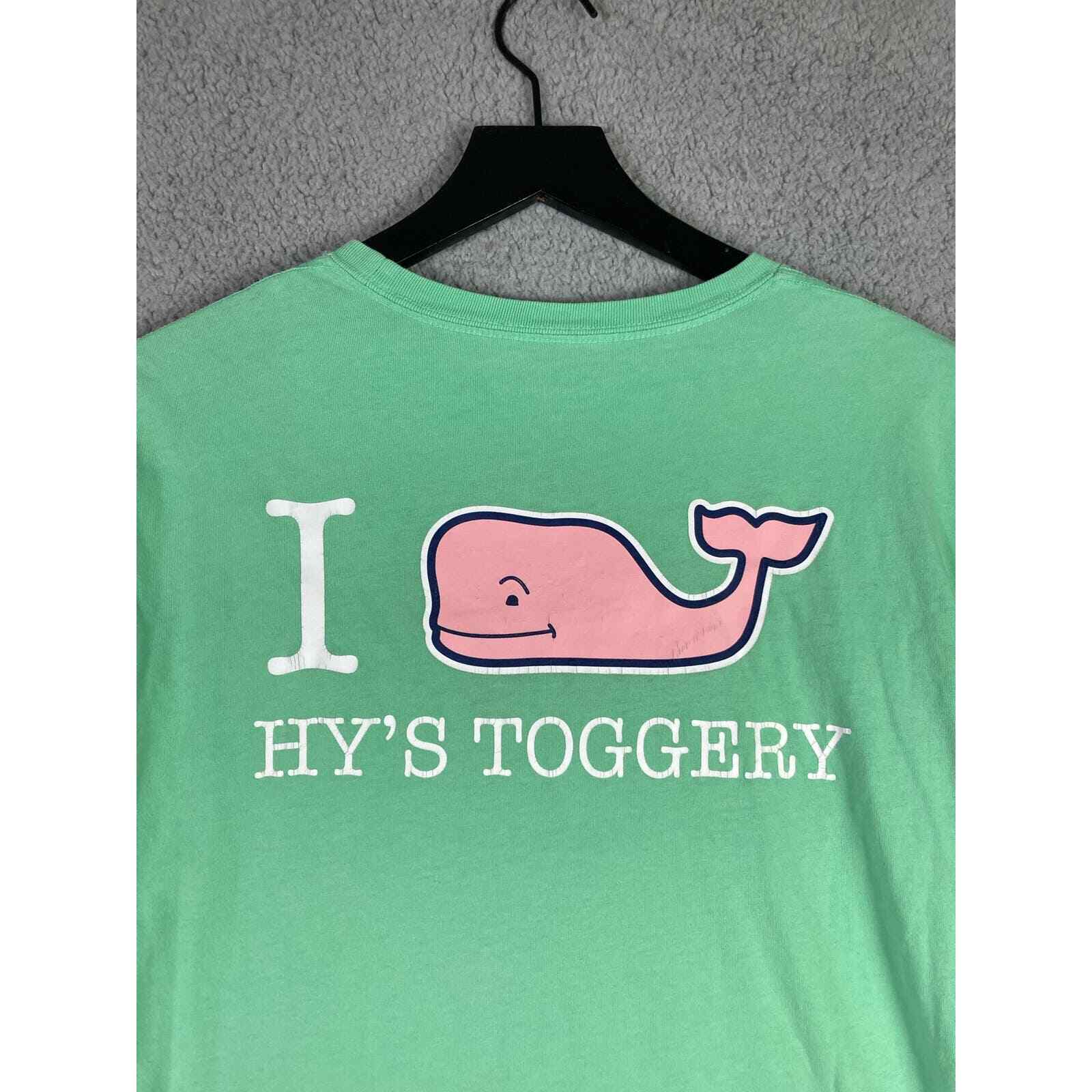 Vineyard Vines T Shirt Mens M Green Whale Logo Hy’s Toggery Pocket Tee - Thumbnail 3