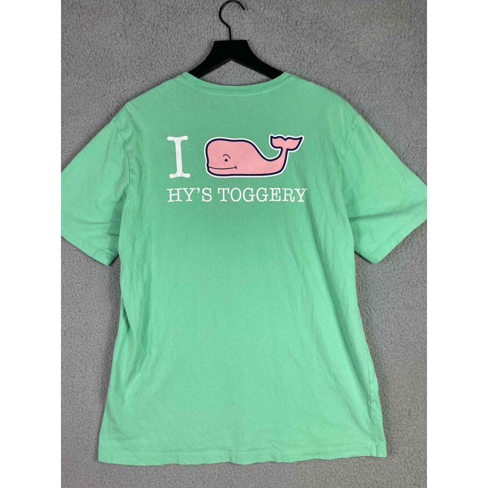 Vineyard Vines T Shirt Mens M Green Whale Logo Hy’s Toggery Pocket Tee - Thumbnail 2