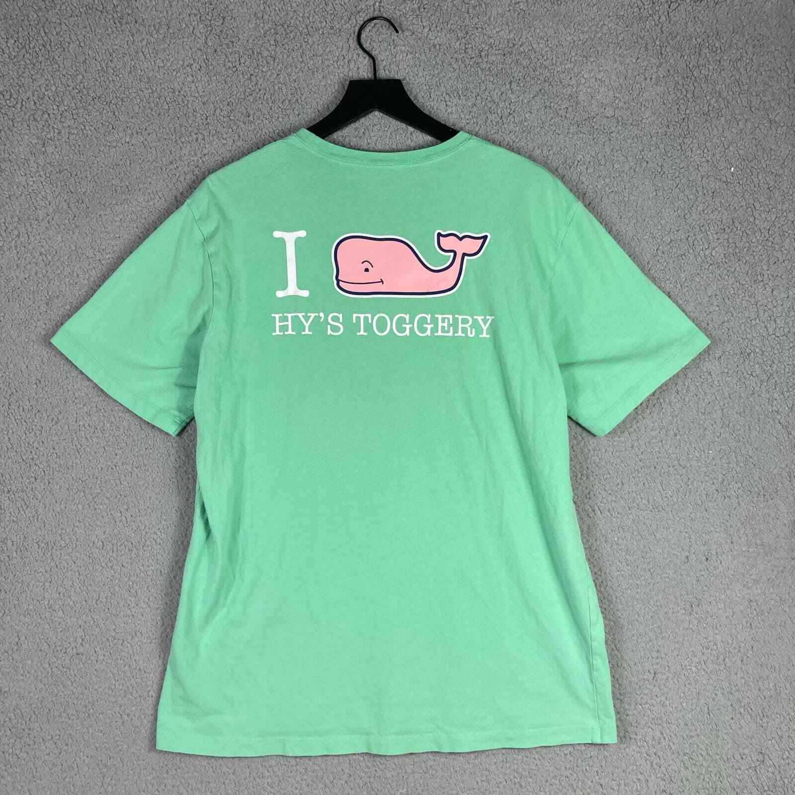 Vineyard Vines T Shirt Mens M Green Whale Logo Hy’s Toggery Pocket Tee - Thumbnail 9