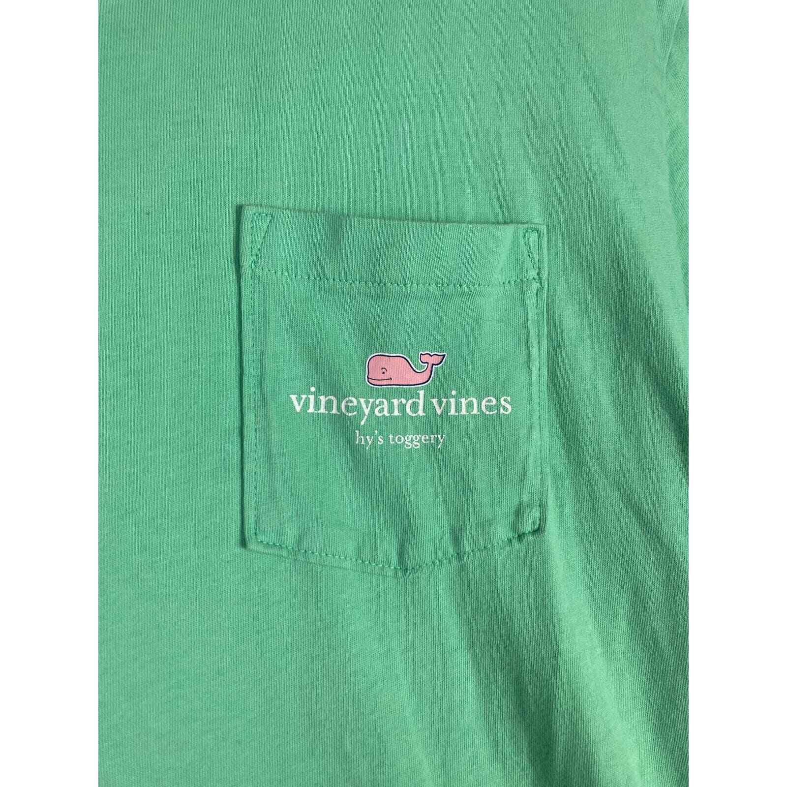 Vineyard Vines T Shirt Mens M Green Whale Logo Hy’s Toggery Pocket Tee - Thumbnail 4