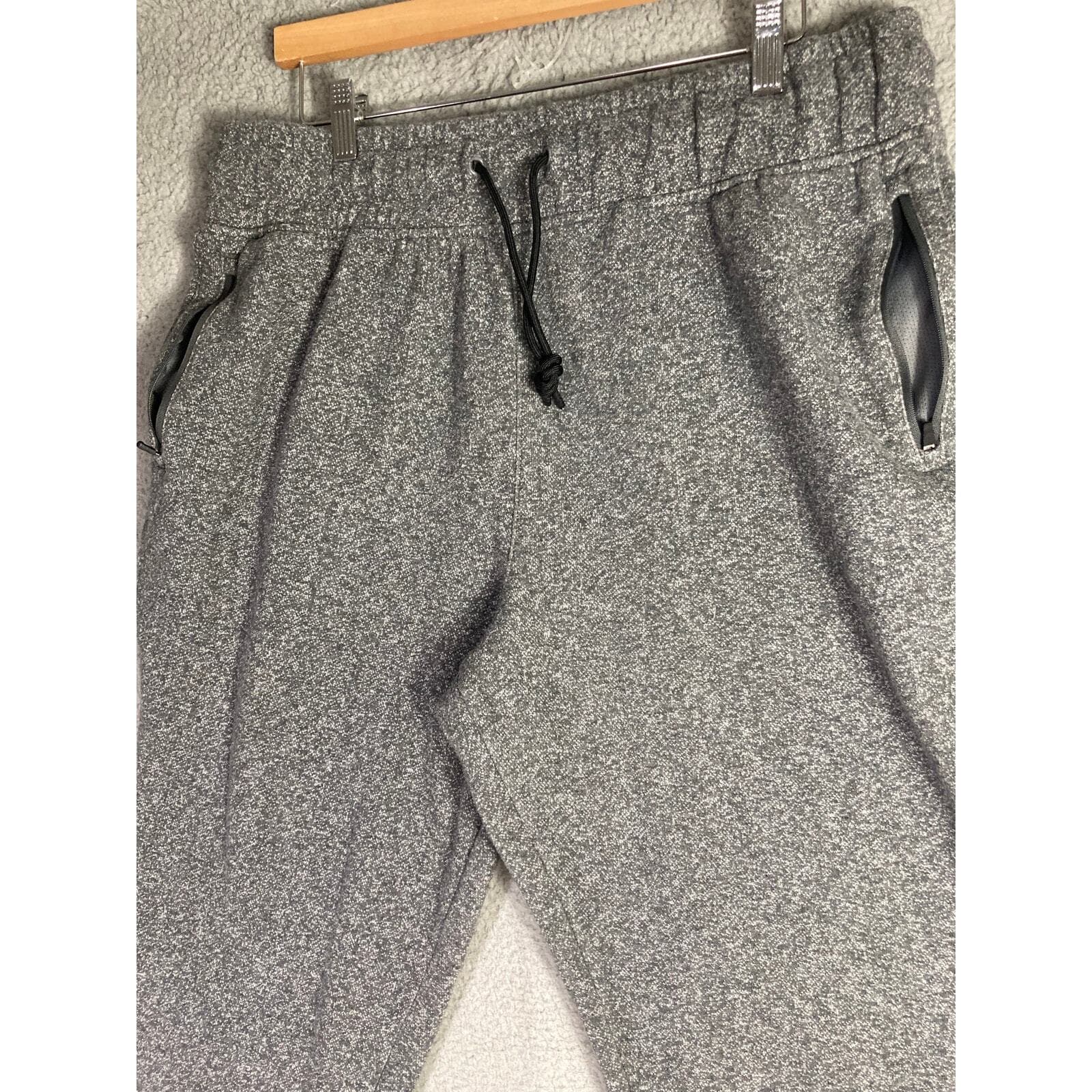 Reebok Men XL Jogger Sweatpants Gray Heathered Fleece Track Pants Cuffed - Thumbnail 11