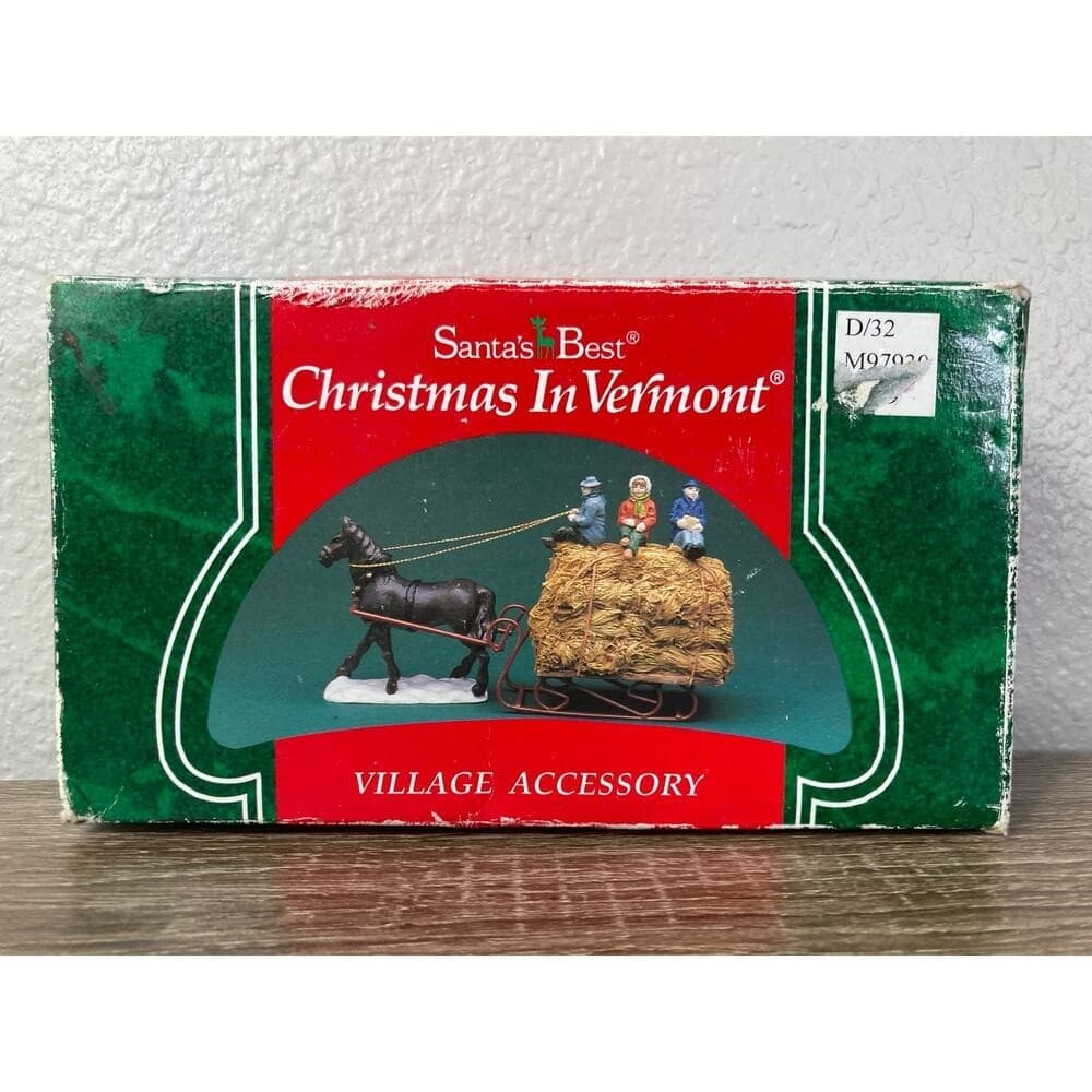Santa's Best Christmas In Vermont Horse Sleigh Village 1994 Holiday Decor - Thumbnail 5