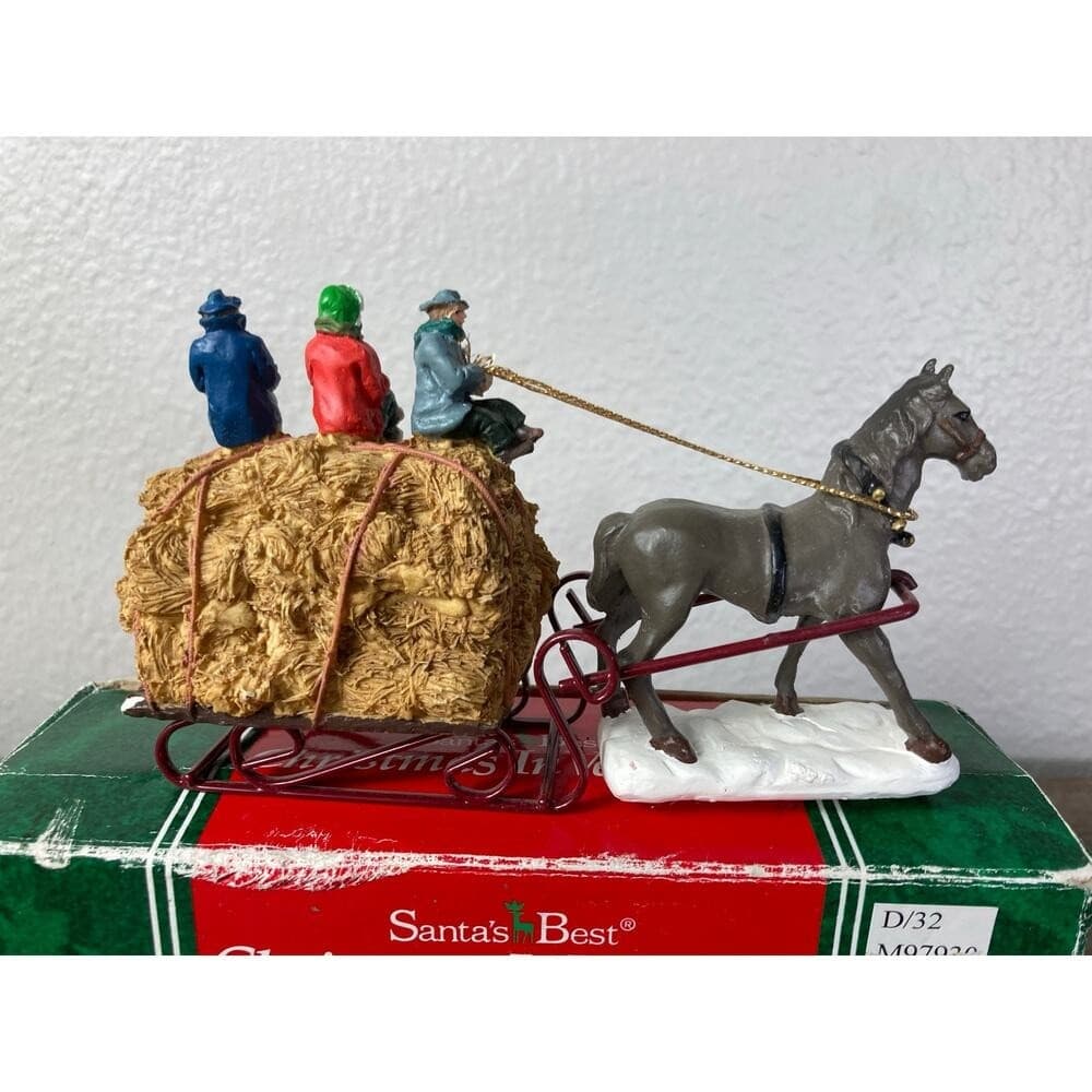 Santa's Best Christmas In Vermont Horse Sleigh Village 1994 Holiday Decor - Thumbnail 12