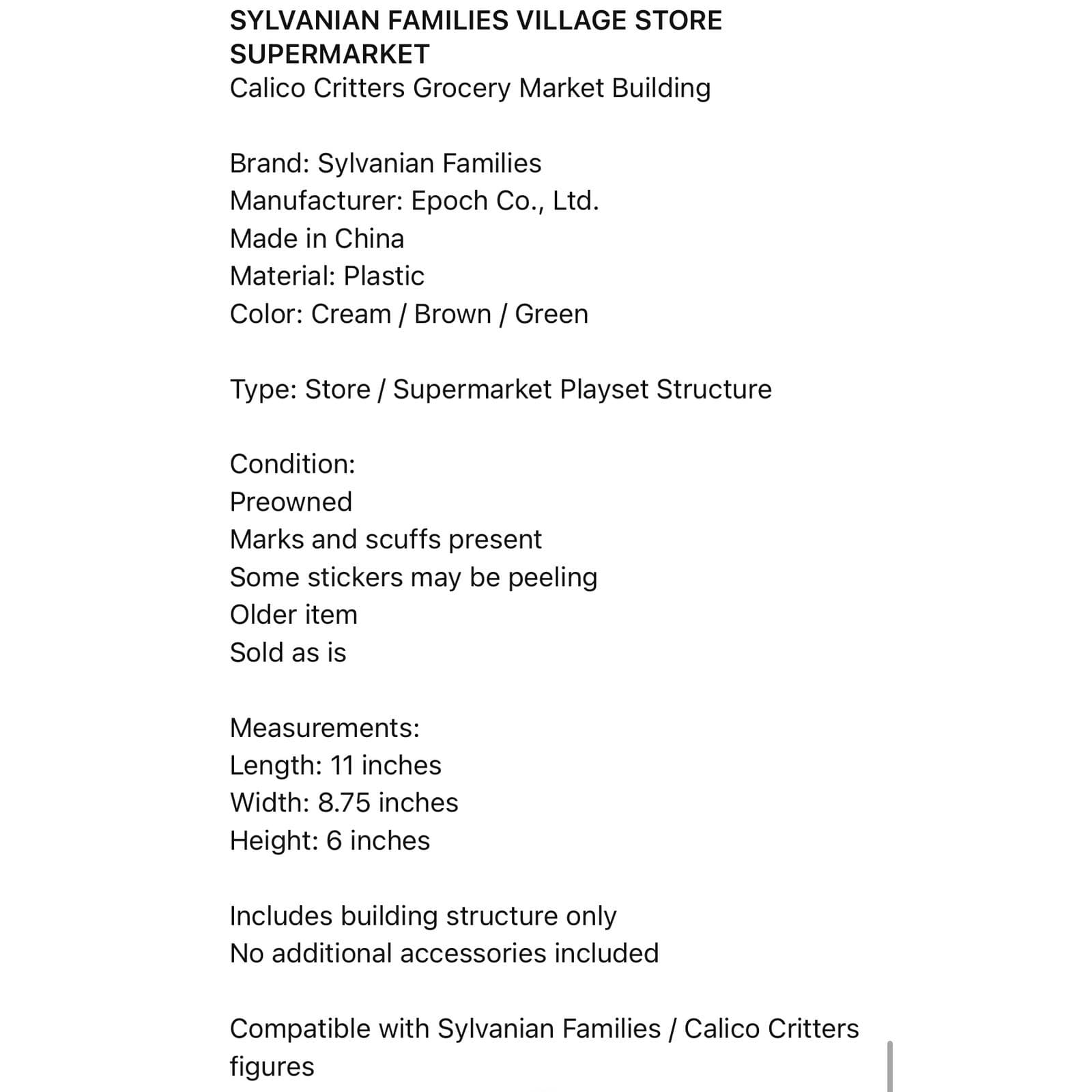 Sylvanian Families Village Store Supermarket Calico Critters Grocery Building - Thumbnail 2