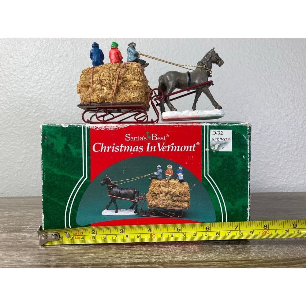 Santa's Best Christmas In Vermont Horse Sleigh Village 1994 Holiday Decor - Thumbnail 15