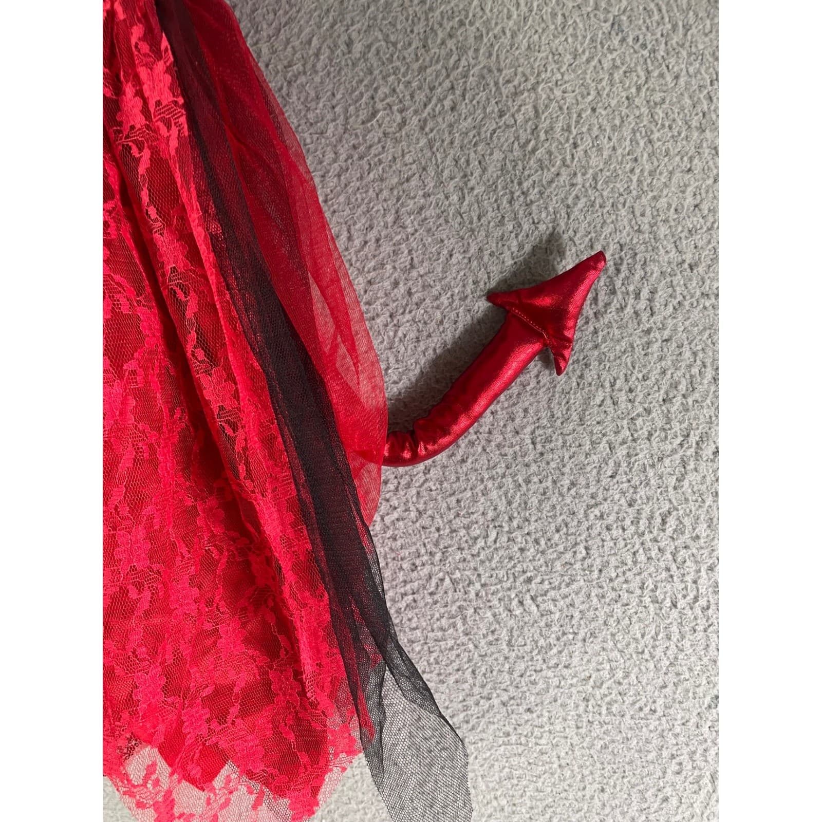 Spirit Halloween Girls Red Devil Costume Dress Size S Sparkle Lace Tail - Thumbnail 10