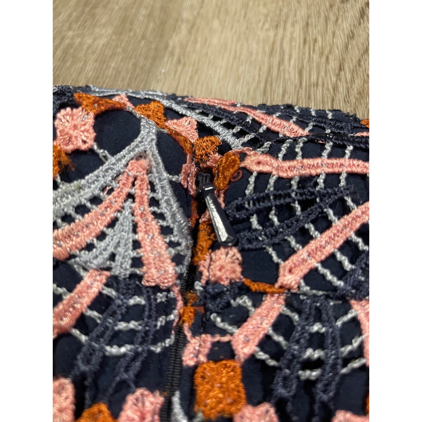 Anthropologie Moulinette Soeurs Embroidered Lace Skirt Navy Multi Size 0 - Thumbnail 13