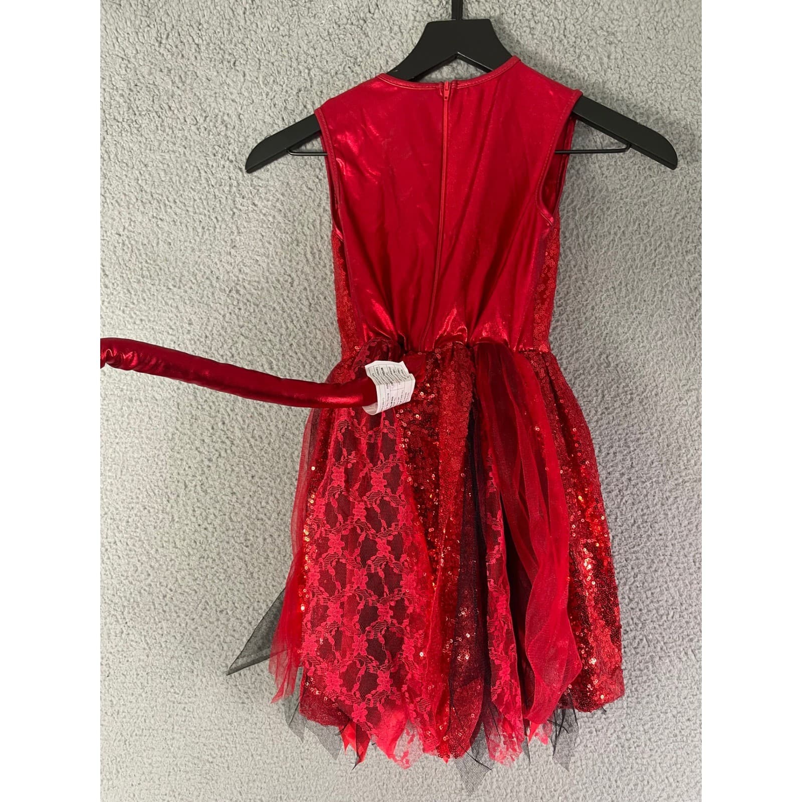 Spirit Halloween Girls Red Devil Costume Dress Size S Sparkle Lace Tail - Thumbnail 11