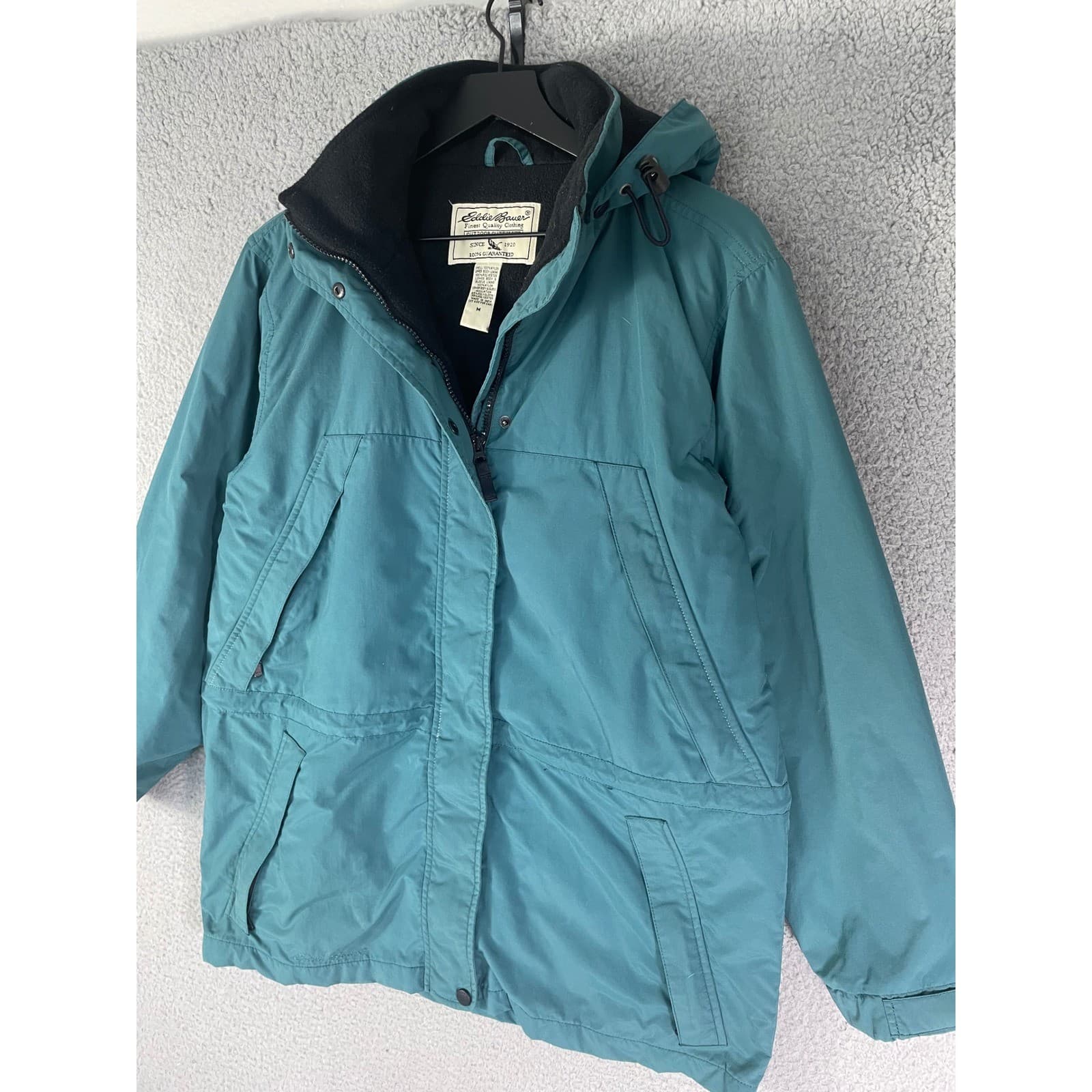 Vintage Eddie Bauer Polartec Parka Jacket Mens Medium Hooded Outdoor Coat - Thumbnail 7