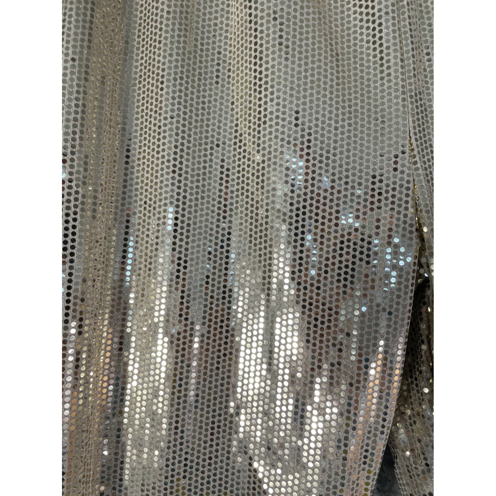 Gold Sequin Flare Bell Bottom Pants Women's M High Rise Sparkle Holiday Party - Thumbnail 10